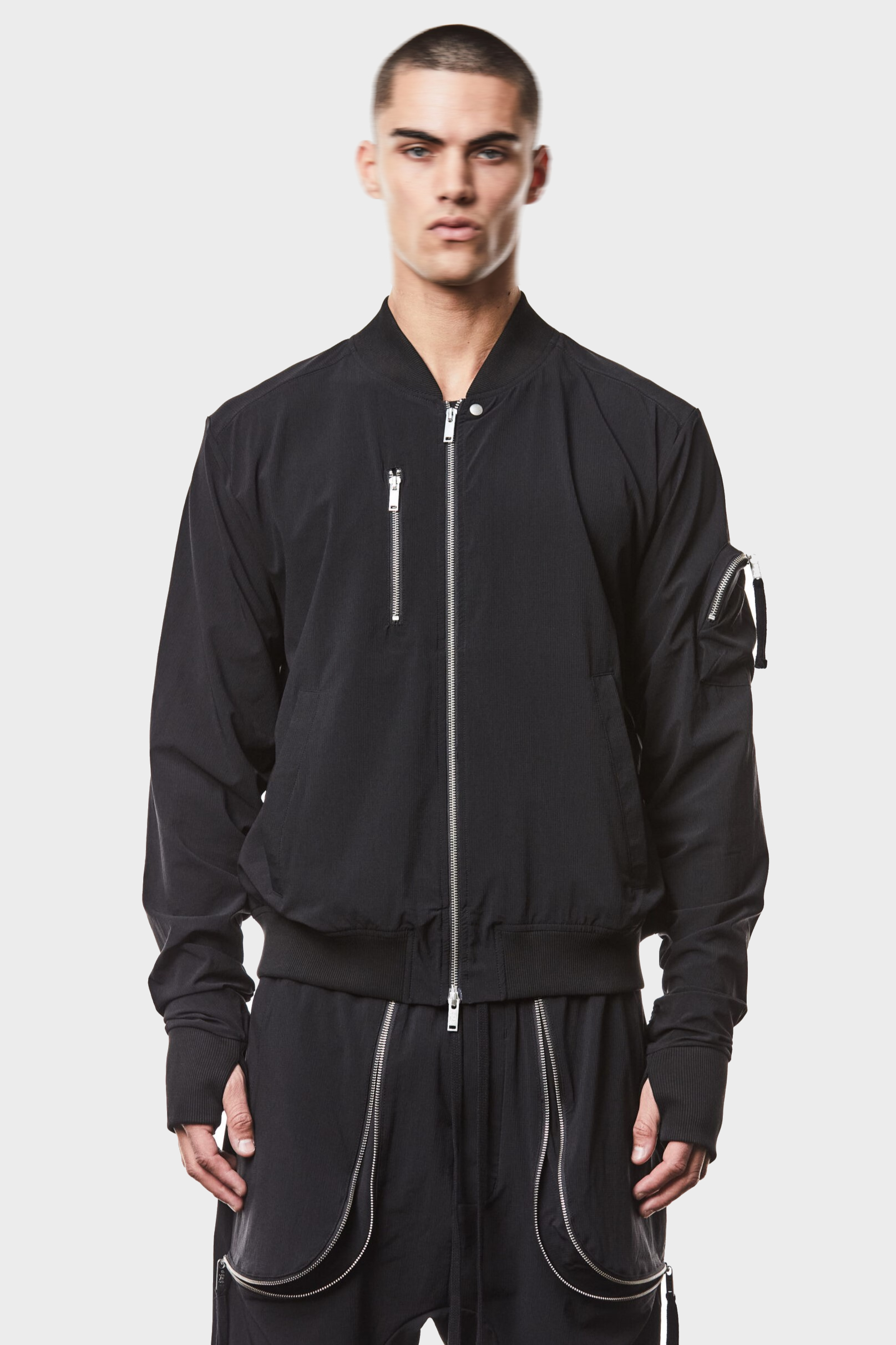 THOM KROM Bomber Jacket in Black THOM KROM Bomber Jacket in Black