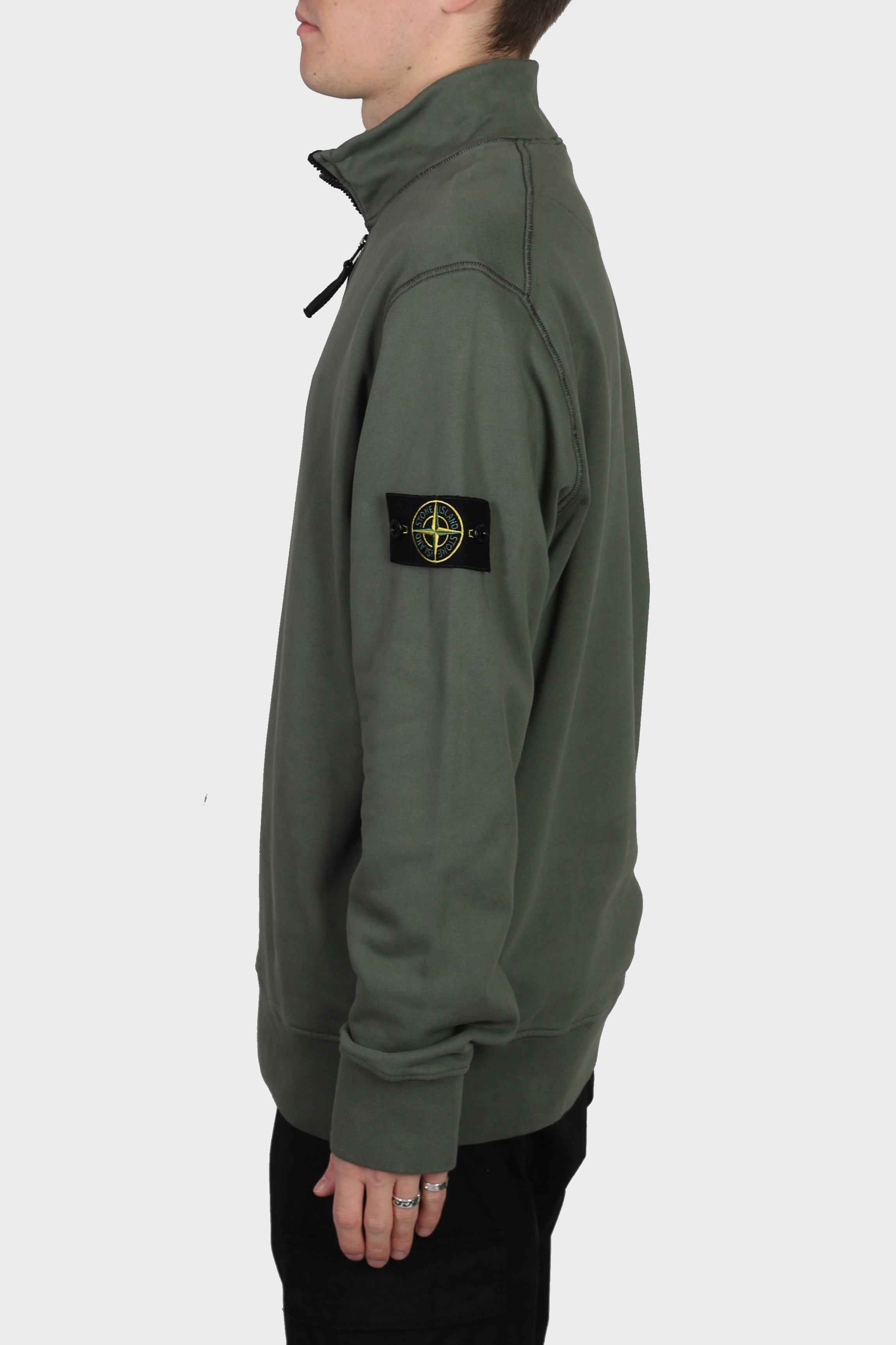 STONE ISLAND Half Zip Sweatshirt in Green 2XL