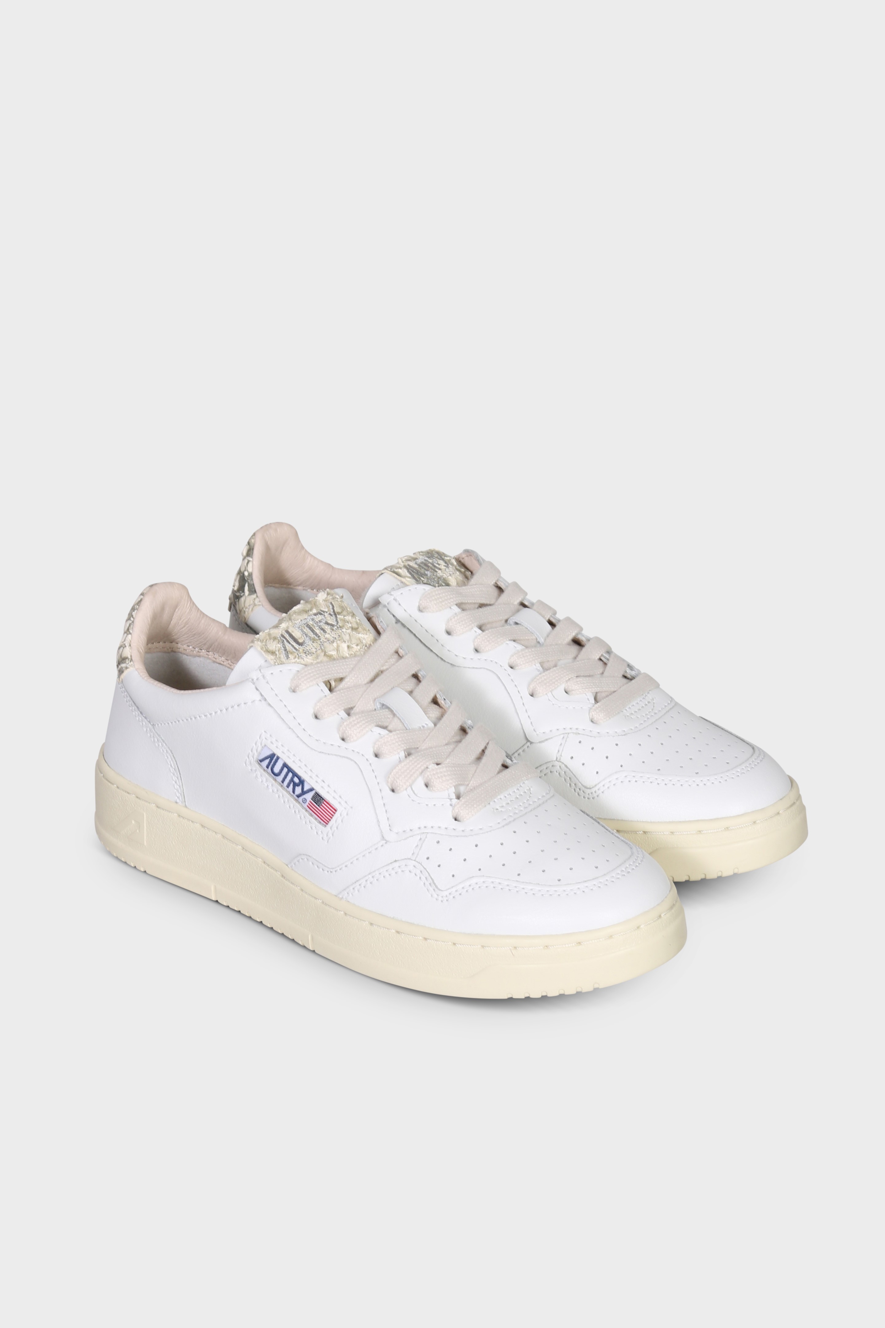 AUTRY ACTION SHOES Medalist Low Sneaker in White/Snake Diamond 41