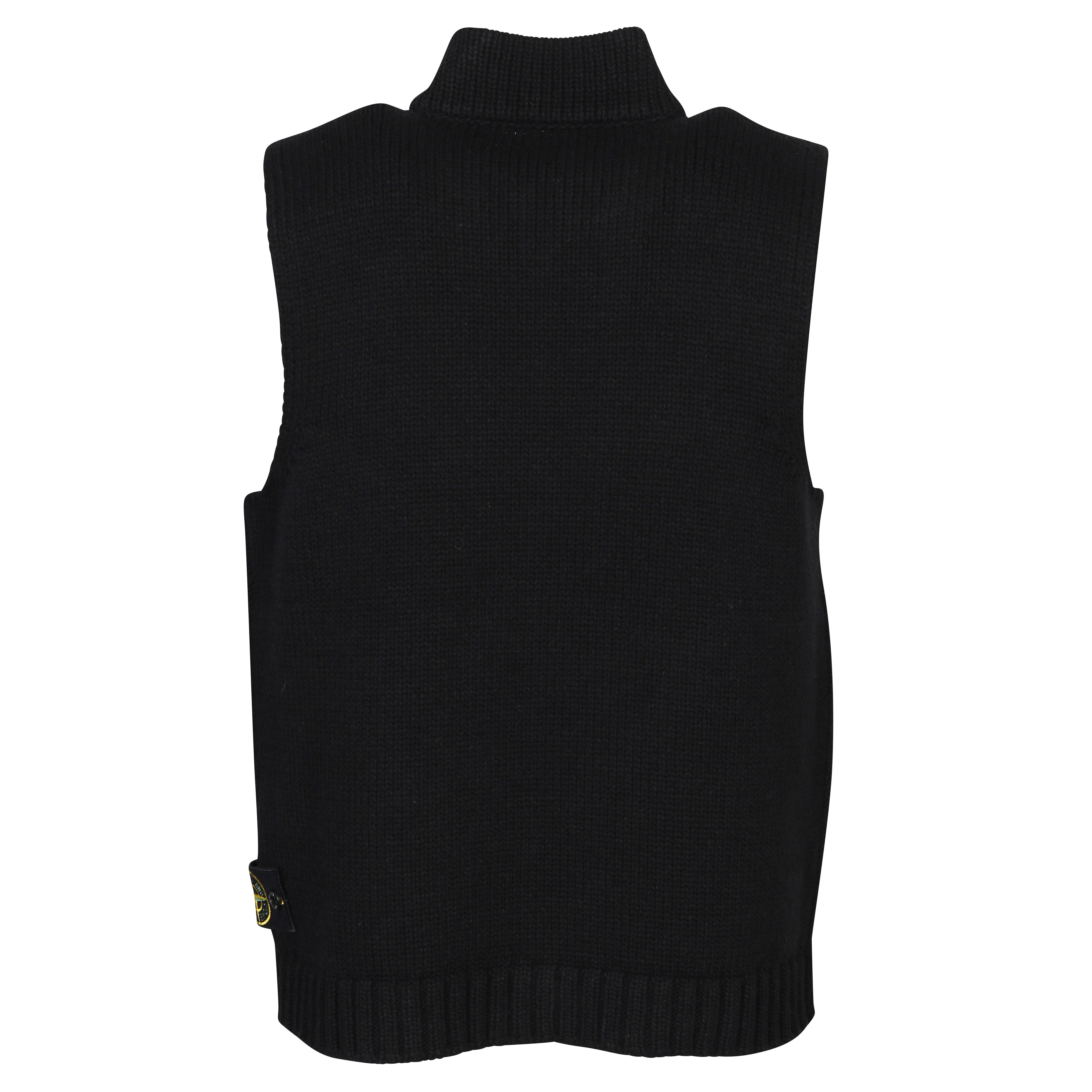 Stone Island Knit Zip Vest in Black