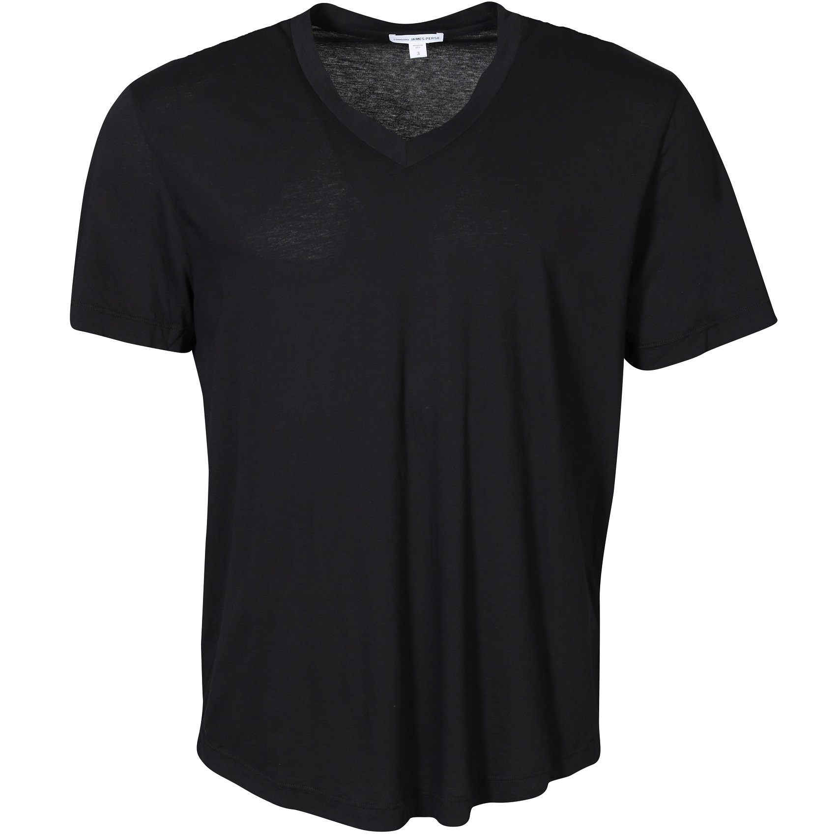 JAMES PERSE  Clear Jersey V-Neck in Black S/1