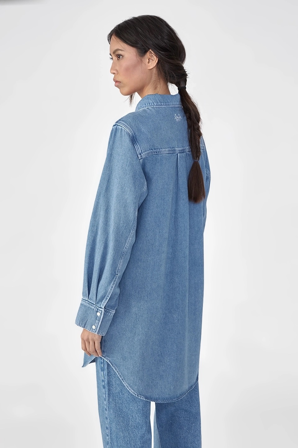 LALA BERLIN Denim Dress Washed Blue L