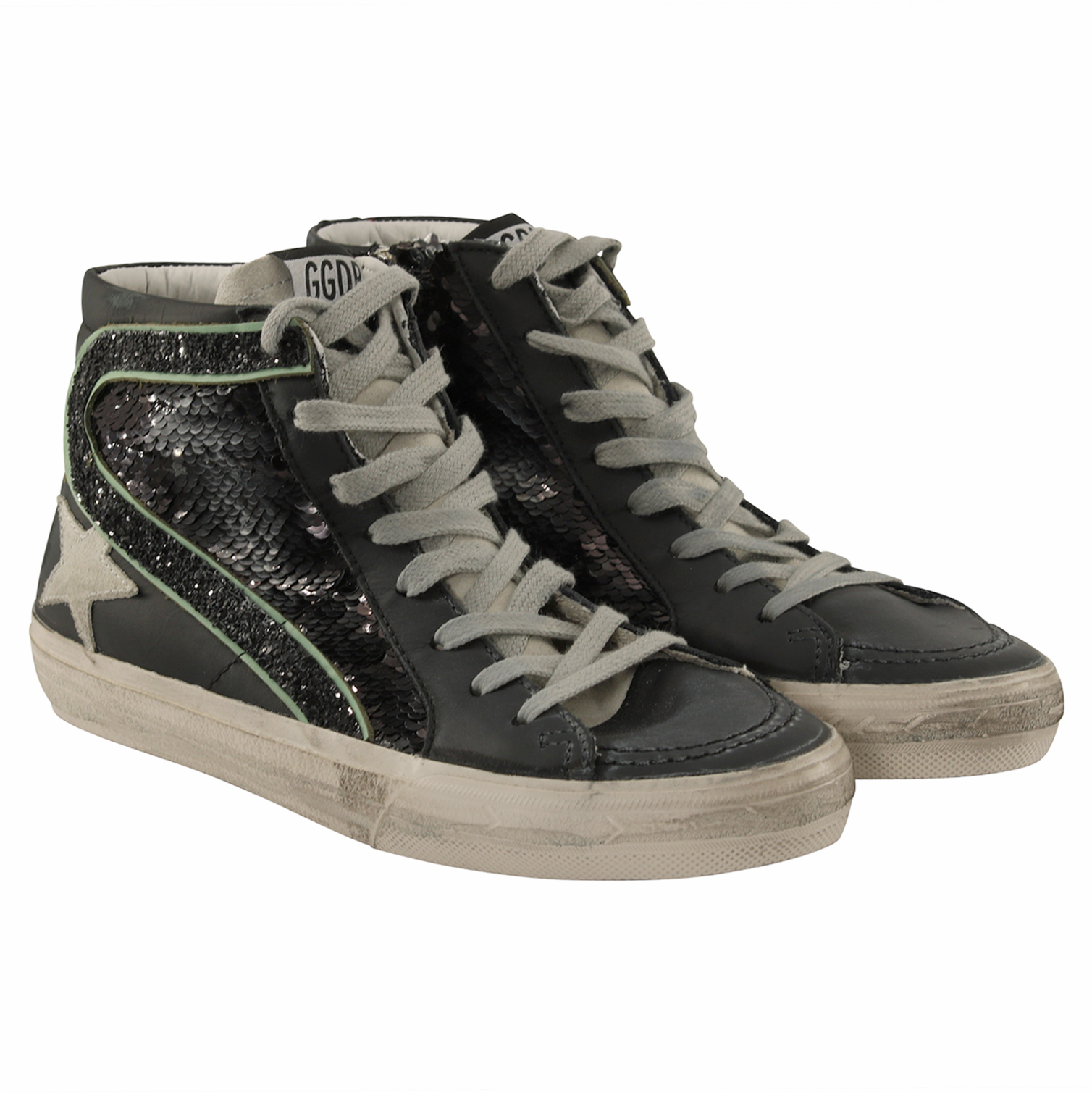 Golden Goose Sneaker Slide Black Paillettes 38