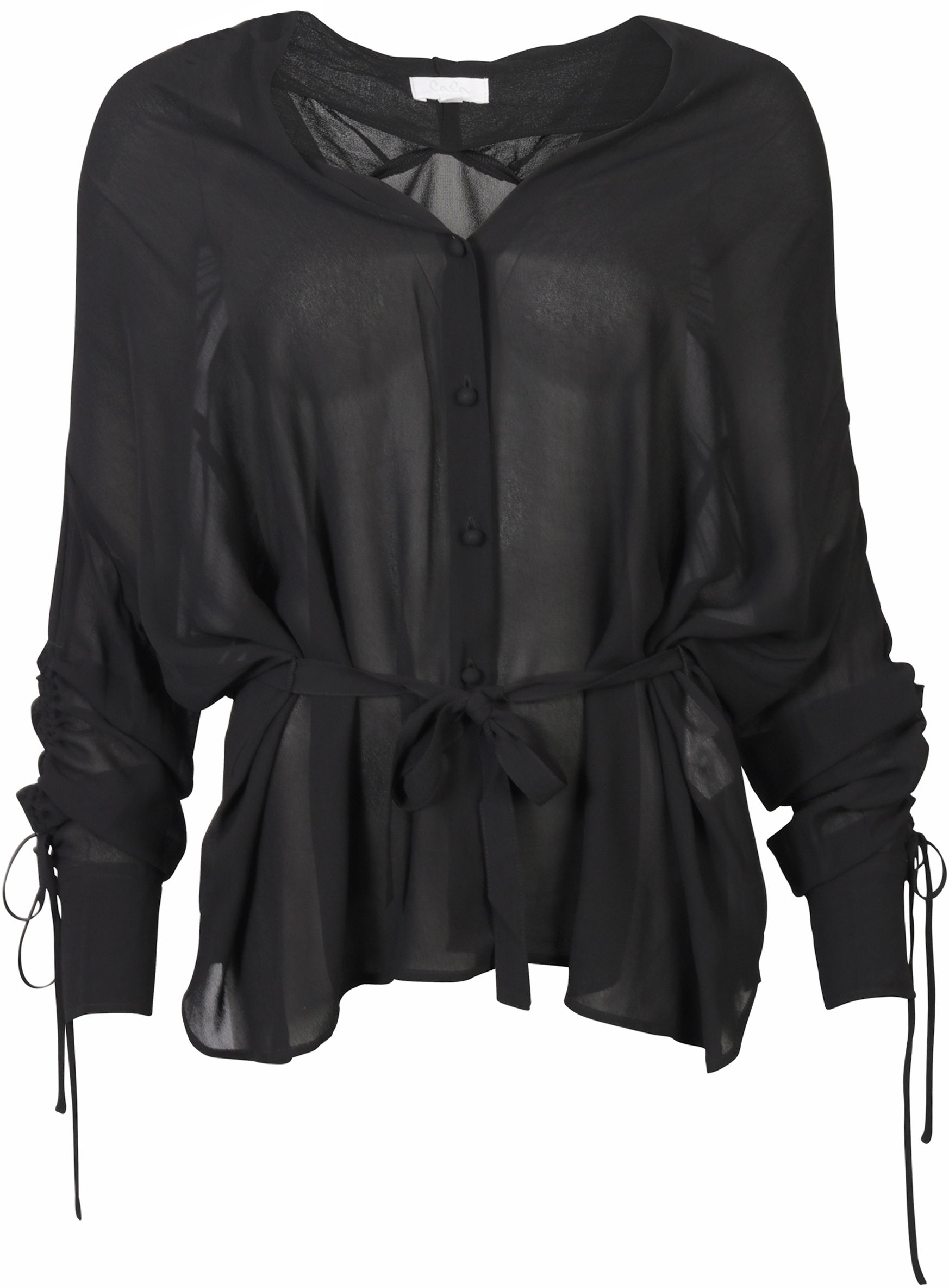 Lala Berlin Bluse Raffung schwarz