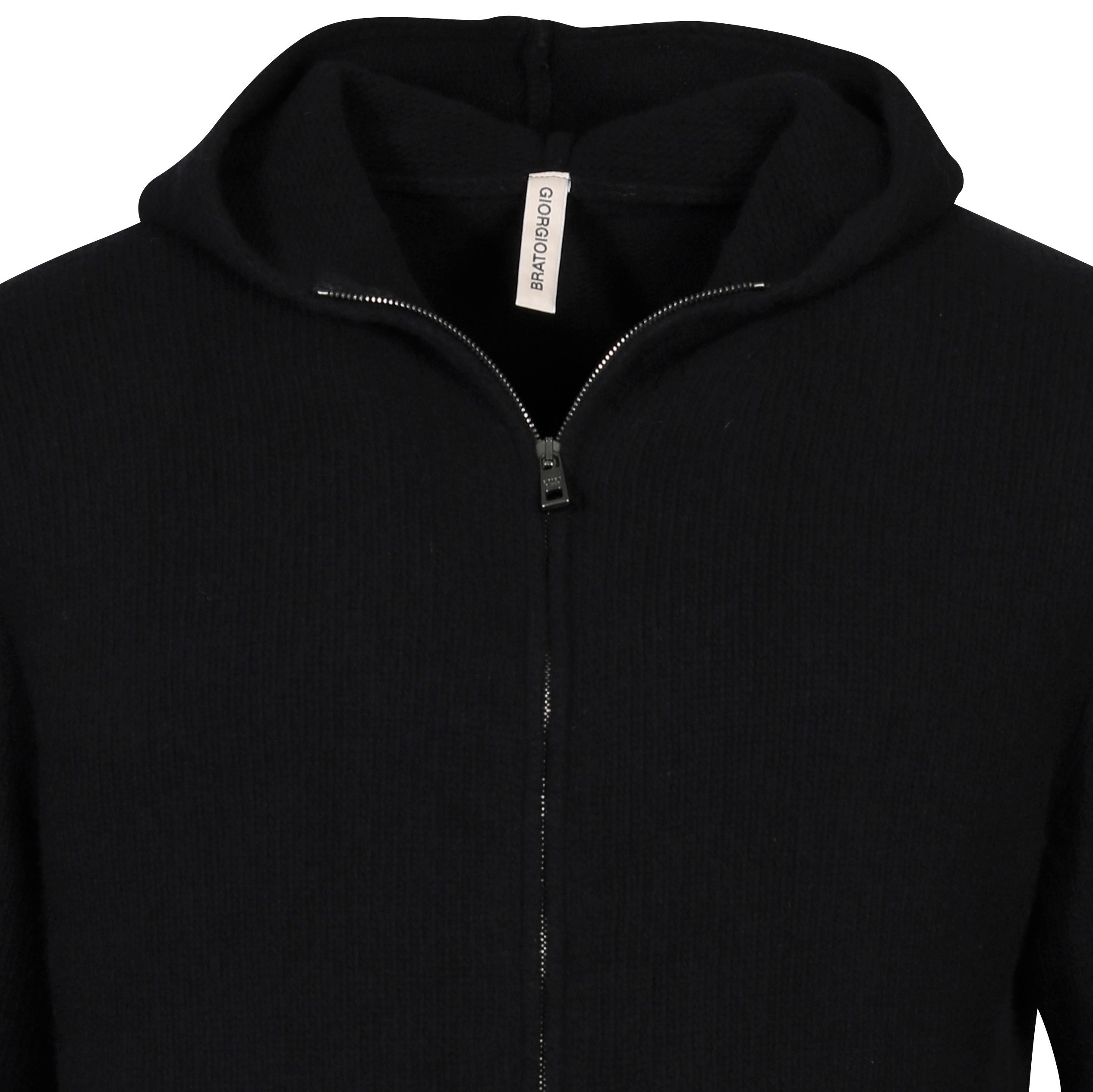 Giorgio Brato Hooded Knit Cardigan in Black
