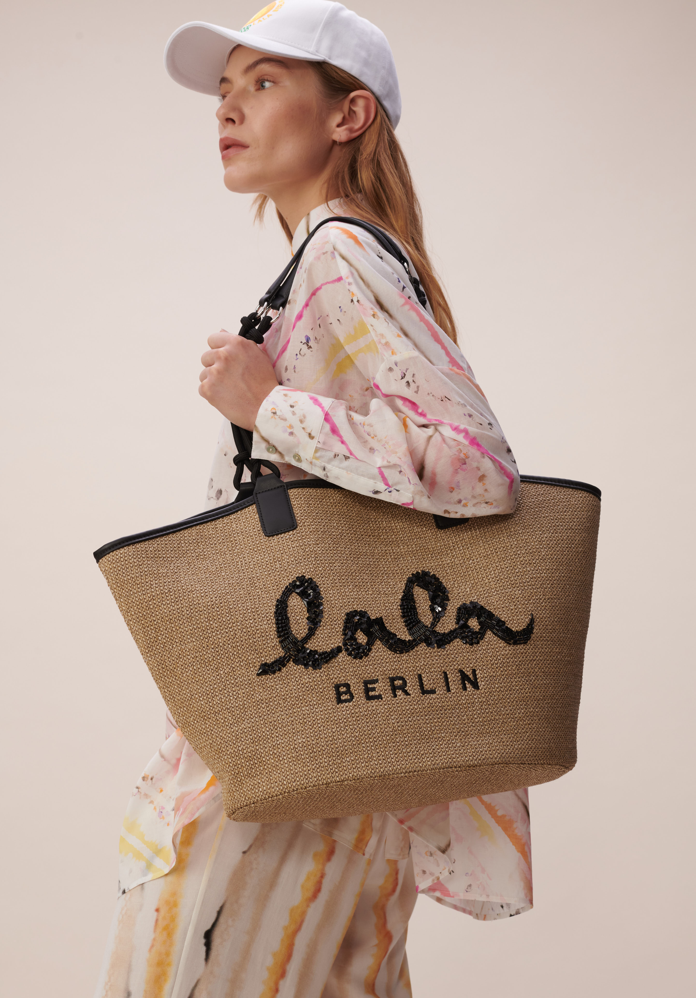 Lala Berlin Tote Bag Marion in Raffia Sand