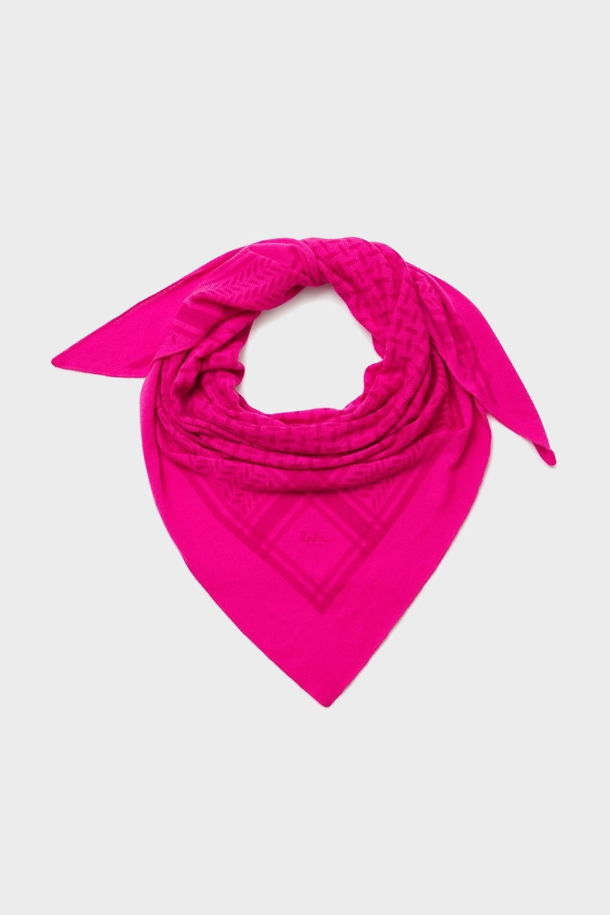 LALA BERLIN Trinity Cashmere Scarf in Pink/Azaela