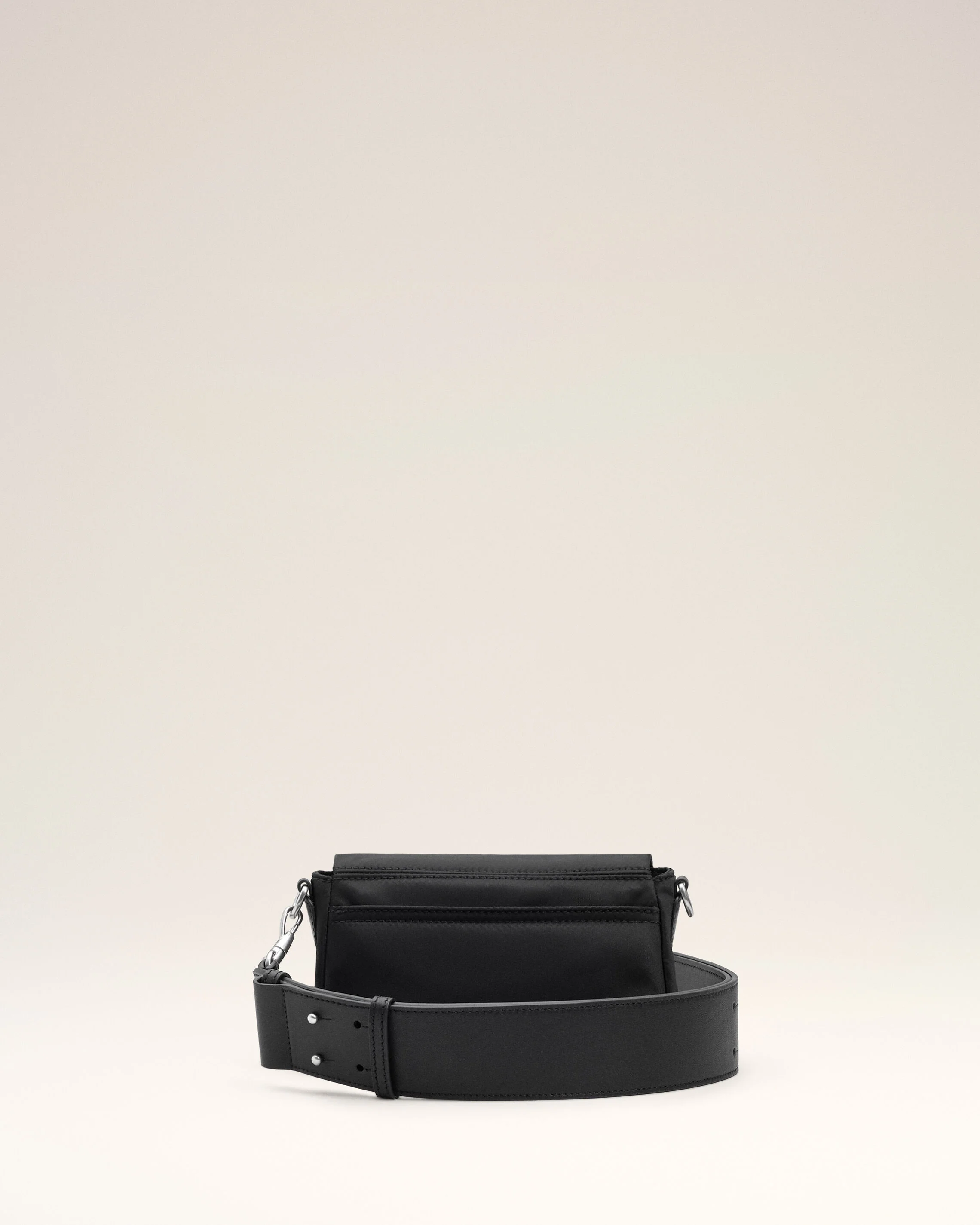AMI PARIS Marcel Lunch Box Crossbody/Shoulder Nylon Bag in Black