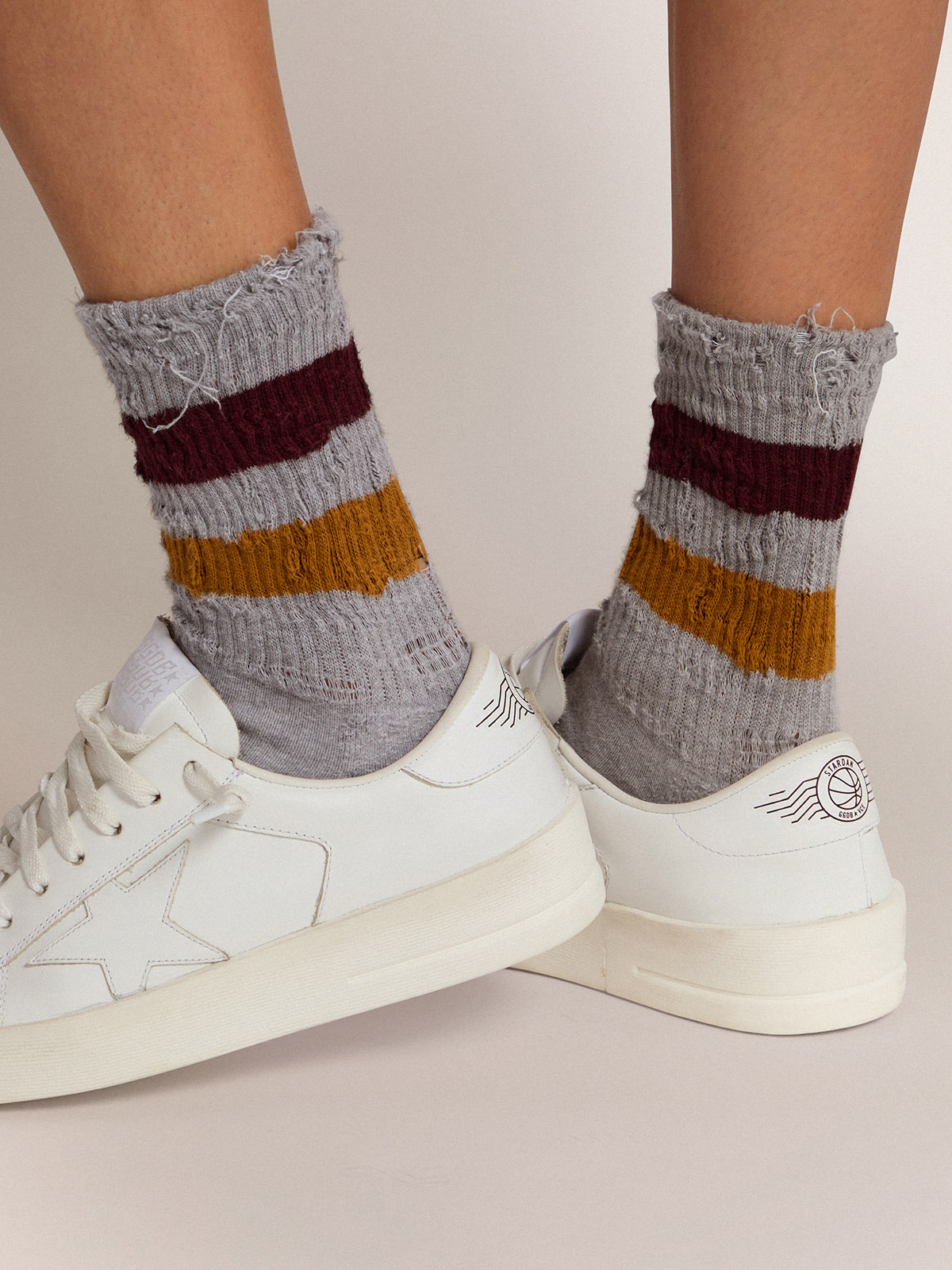 GOLDEN GOOSE Socks High Rib Striped S