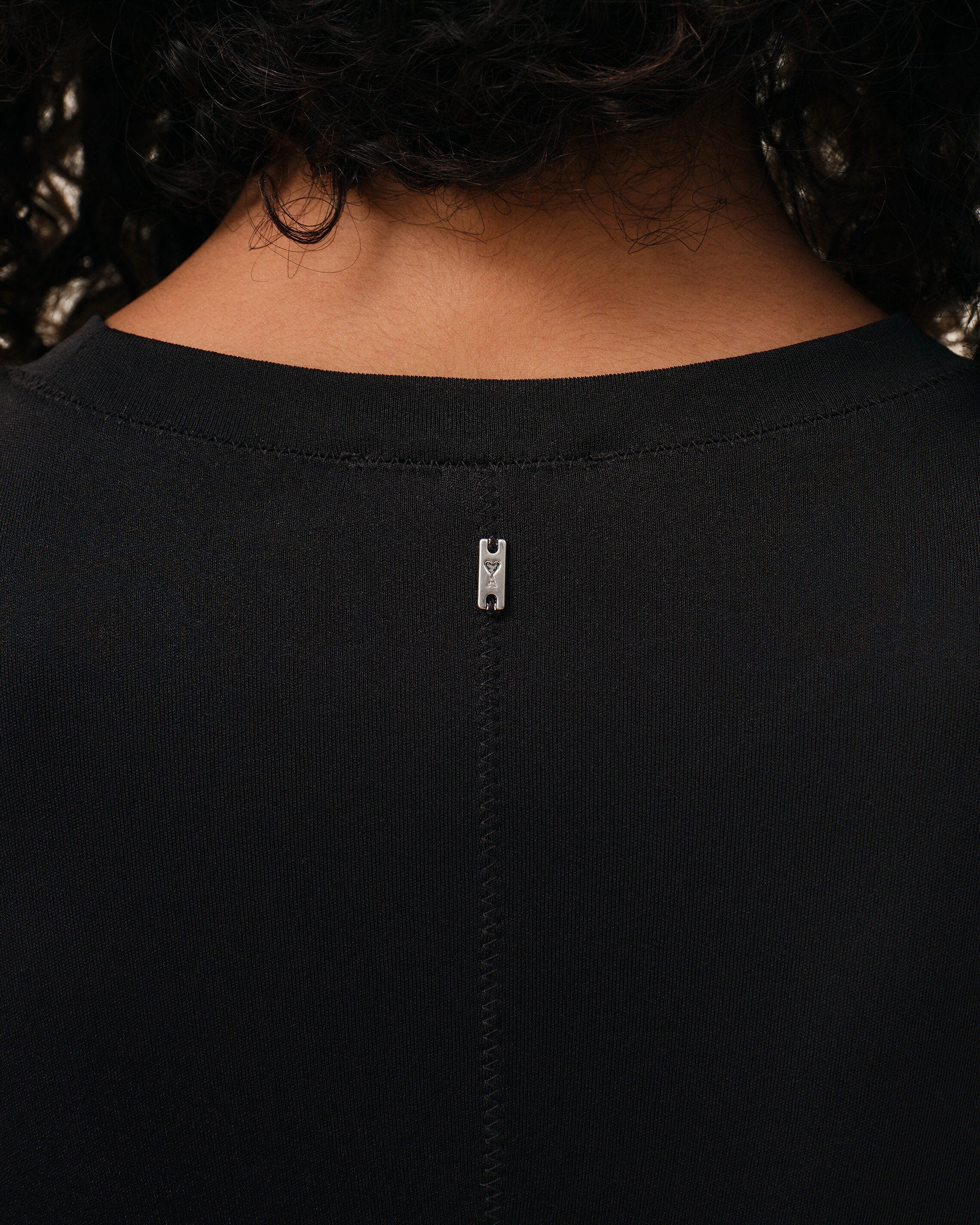 AMI PARIS Viscose Fitted Long Dress in Black L