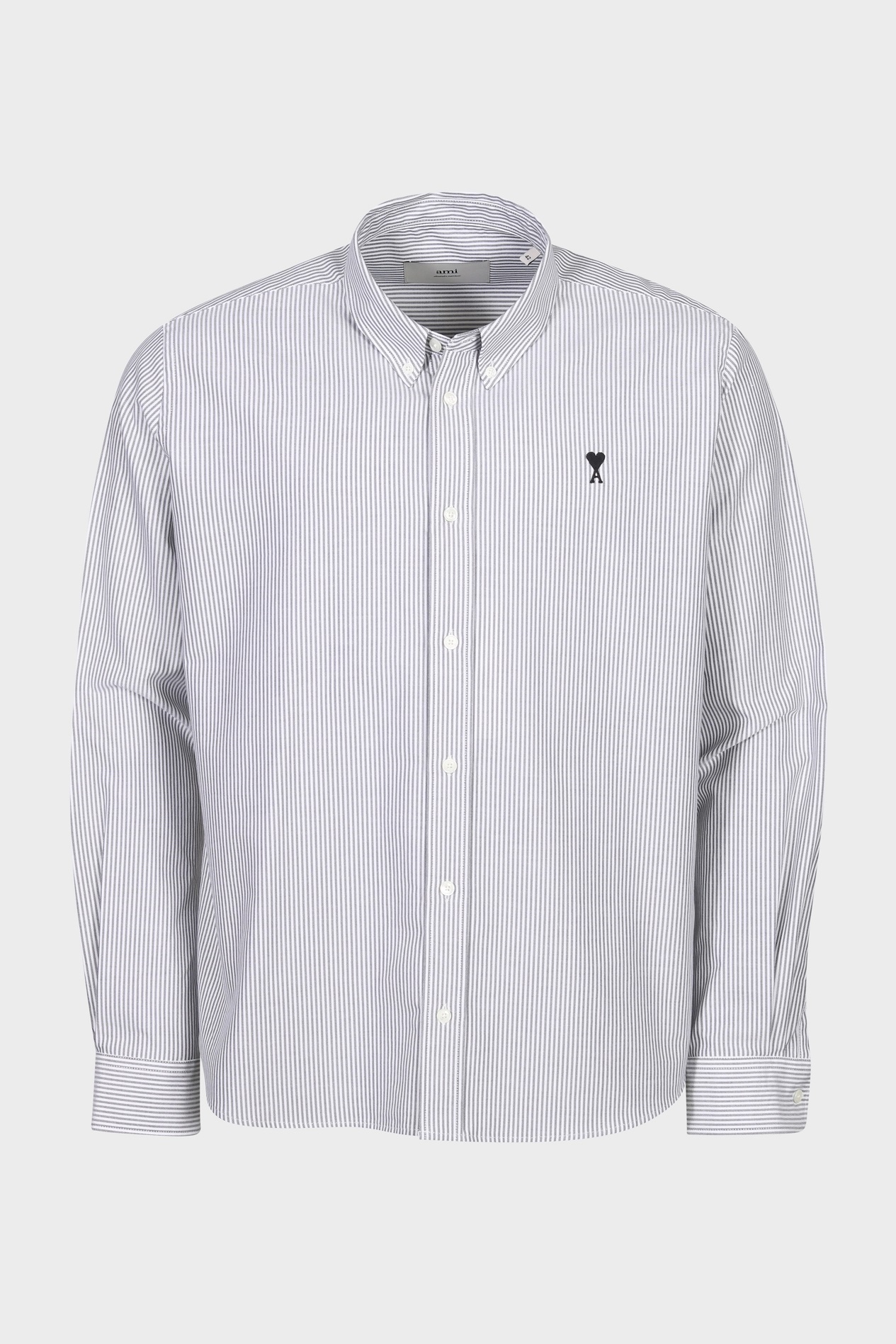 AMI PARIS de Coeur Classic Fit Shirt in Black/Natural White