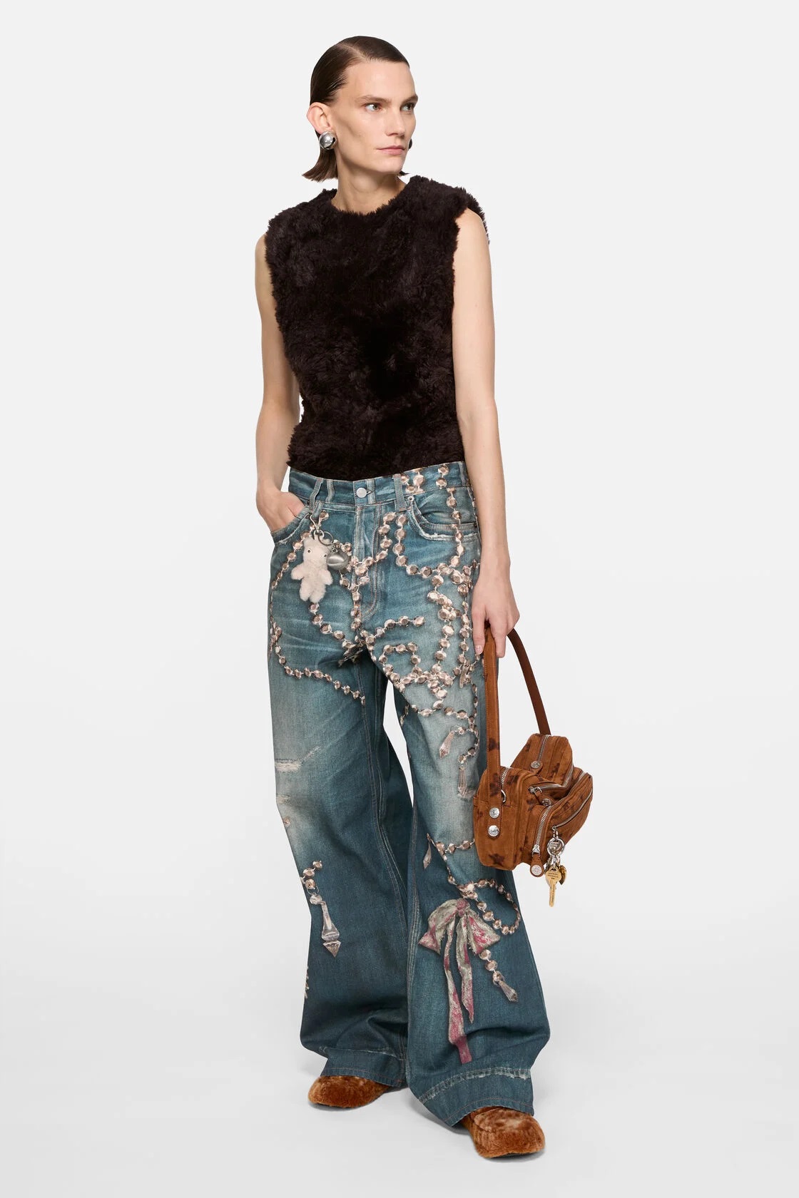 ACNE STUDIOS 1981 Trompe-l'oeil-Print Baggy Jeans in Petite Length