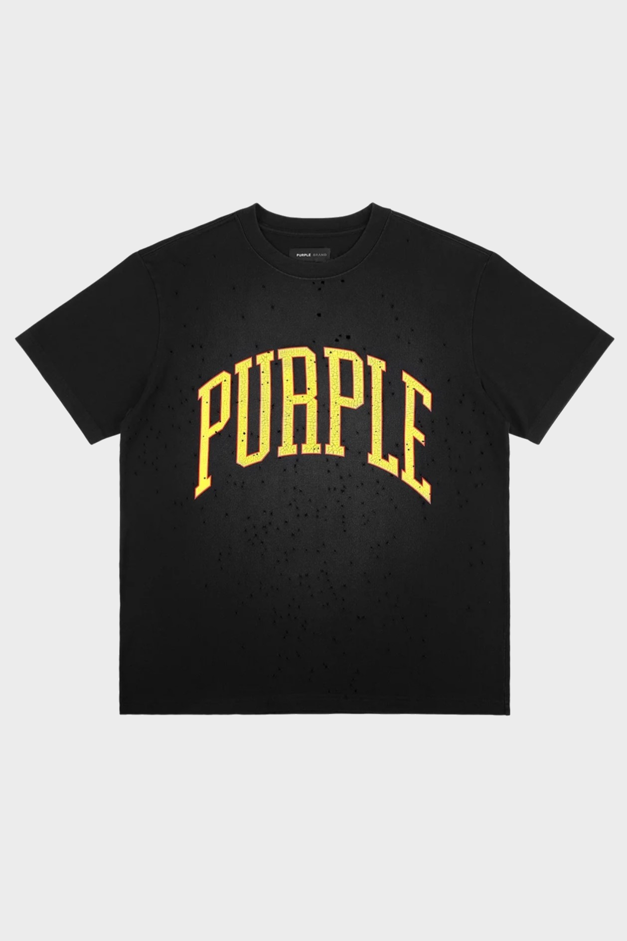 PURPLE-BRAND Heavy Jersey Distressed T-Shirt in Black PURPLE-BRAND Heavy Jersey Distressed T-Shirt in Black