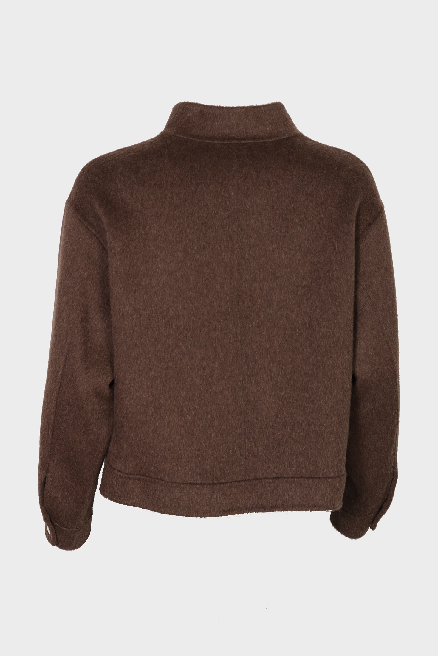 FLONA Wool Biker Jacket in Brown Melange