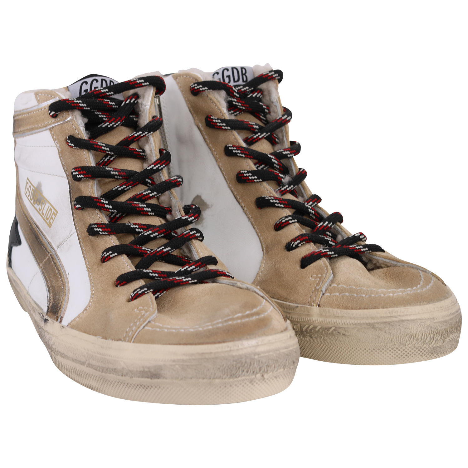Golden Goose Sneaker Slide White/Black Shearling Lining