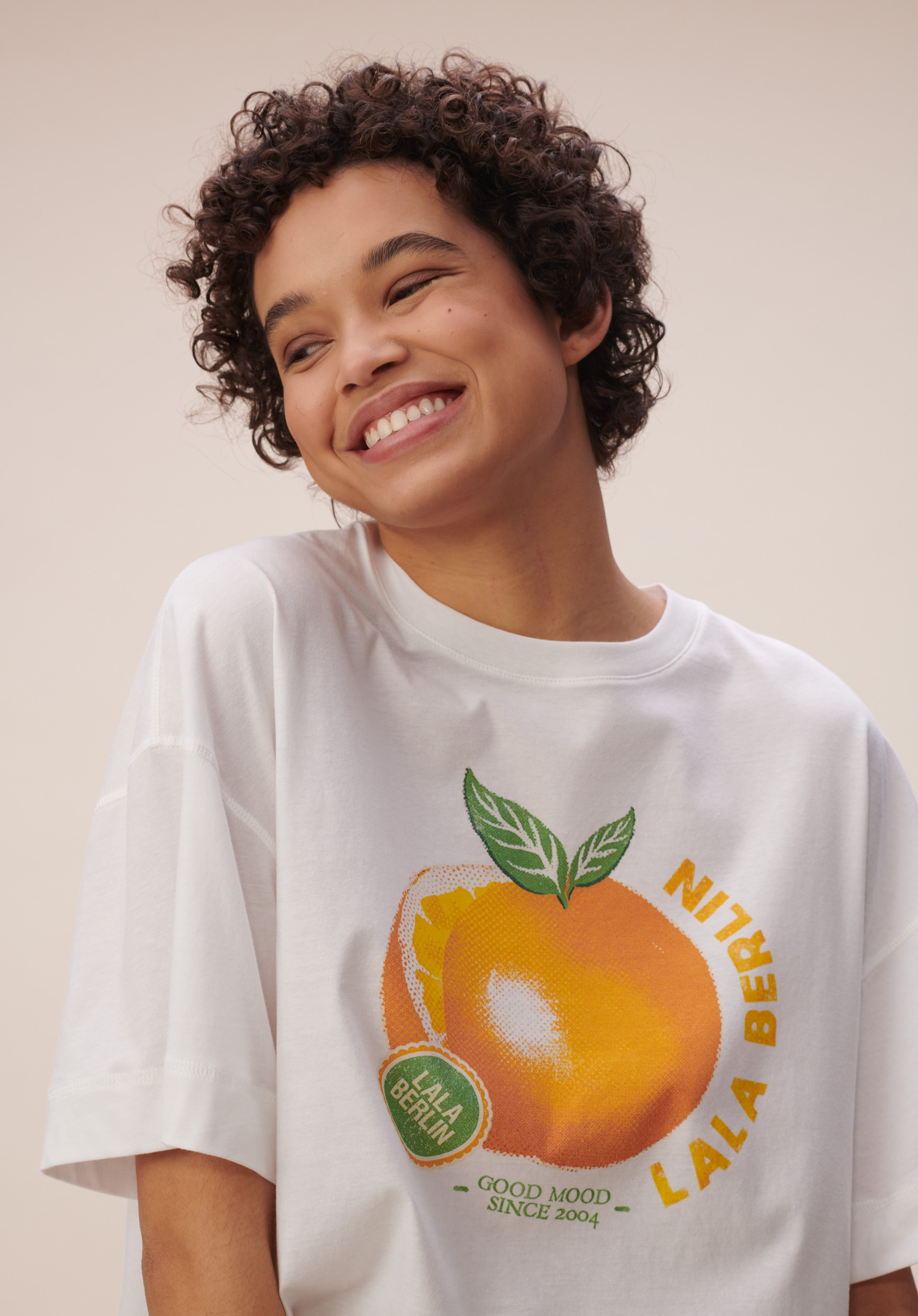 Lala Berlin T-Shirt Crea in White