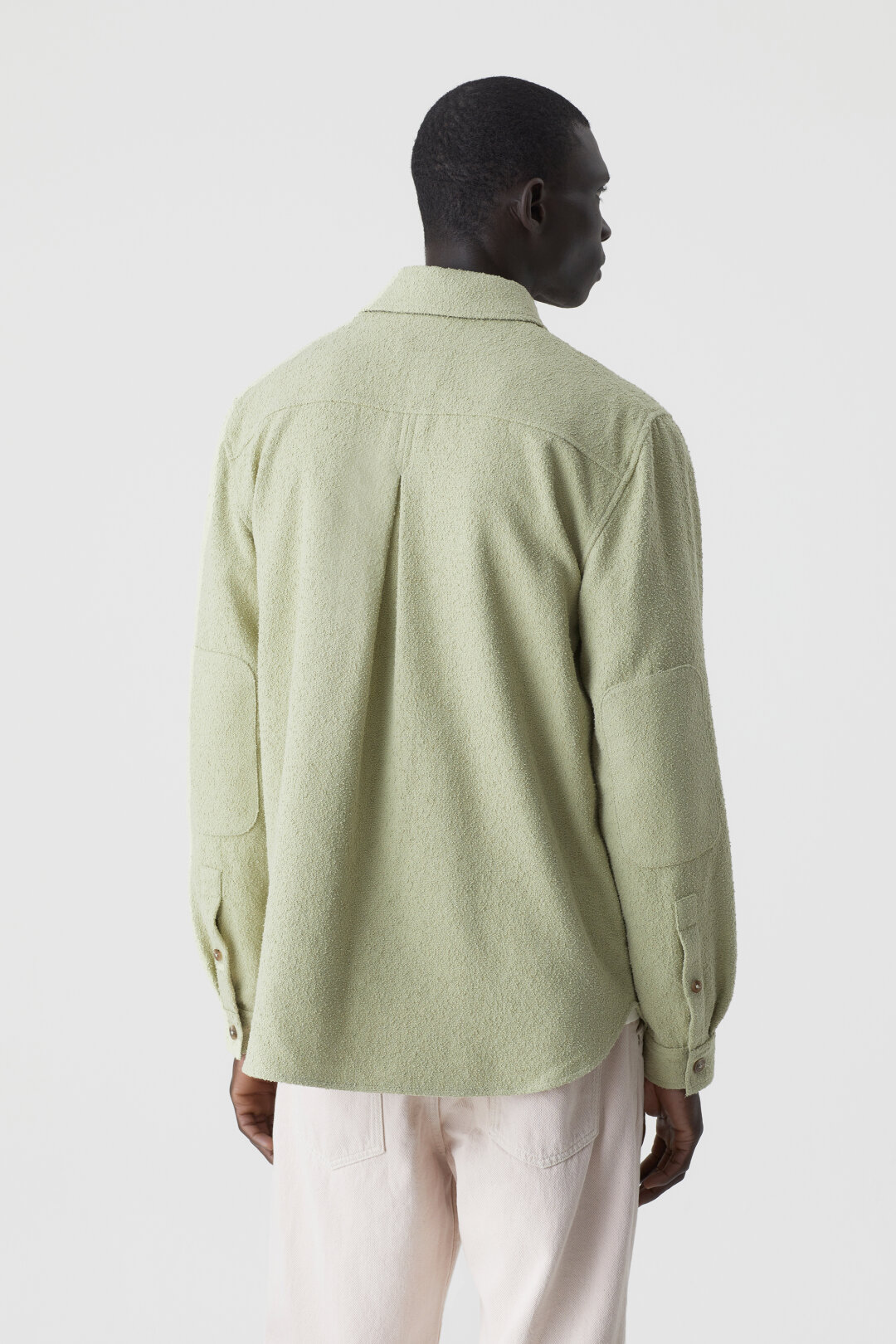 CLOSED Cotton Bouclé Utility Shirt in Light Moss Green