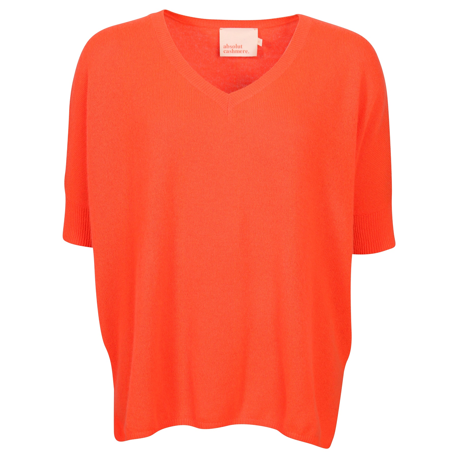 Absolut Cashmere Poncho Kate in Corail Fluo M