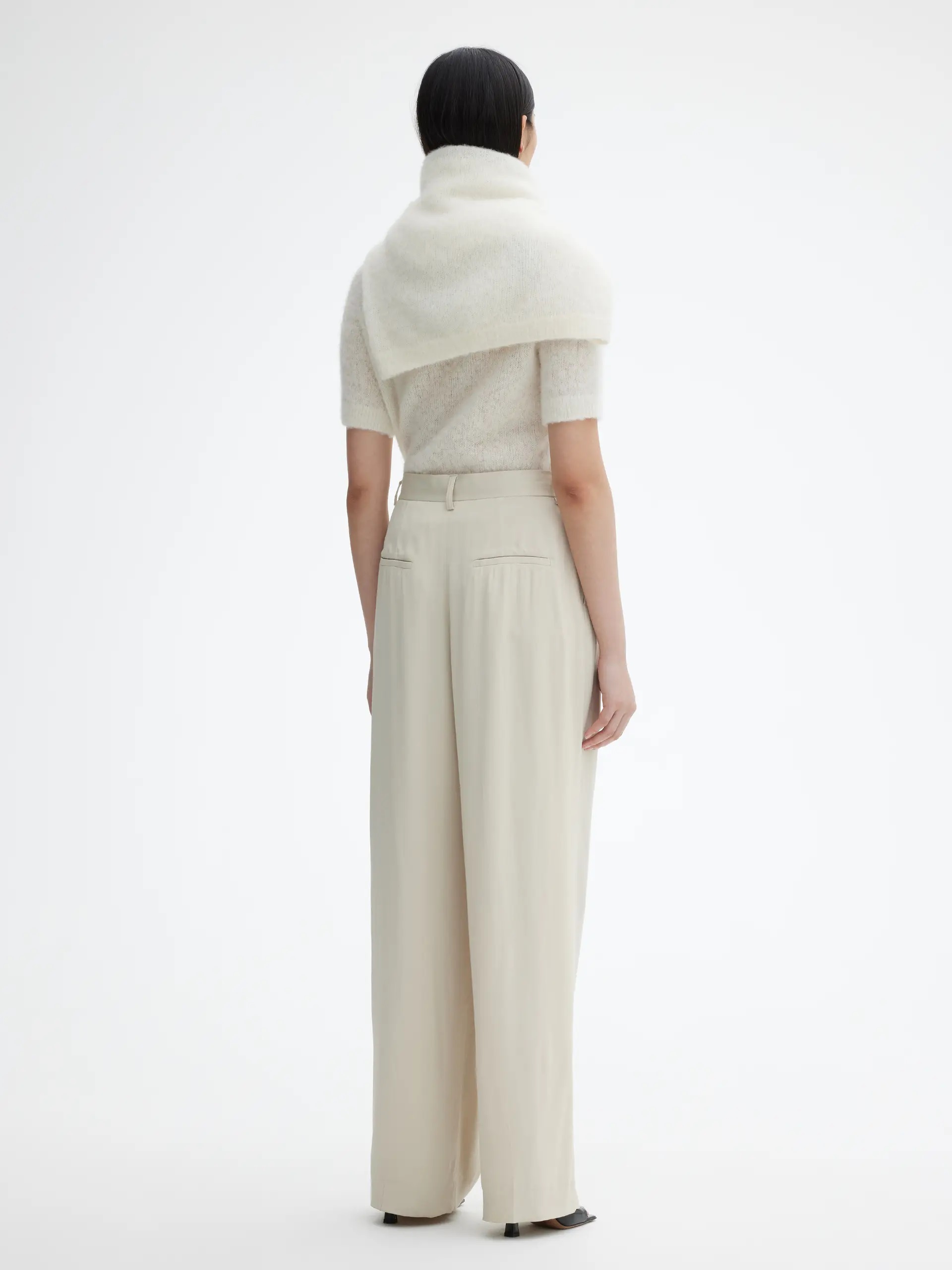DAGMAR Wide Suit Pant in Pearl Grey 36
