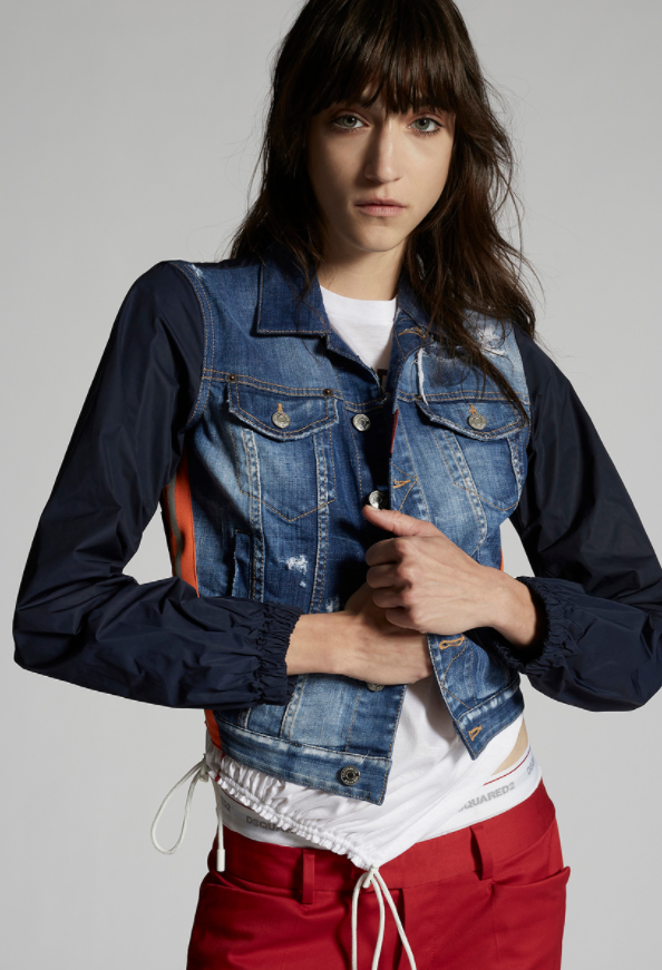 Dsquared Denim/Nylon Jacket Blue