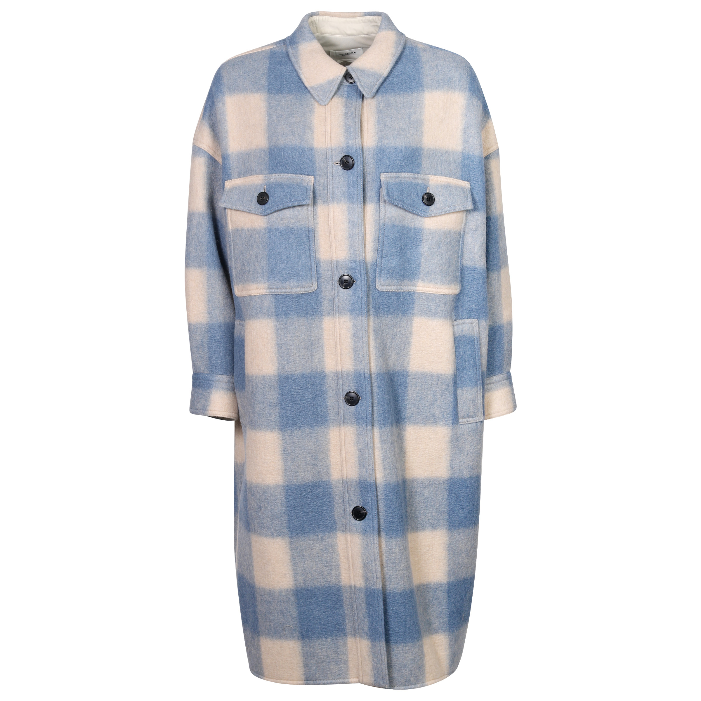 Isabel Marant Étoile Check Coat Fontizi Light Blue
