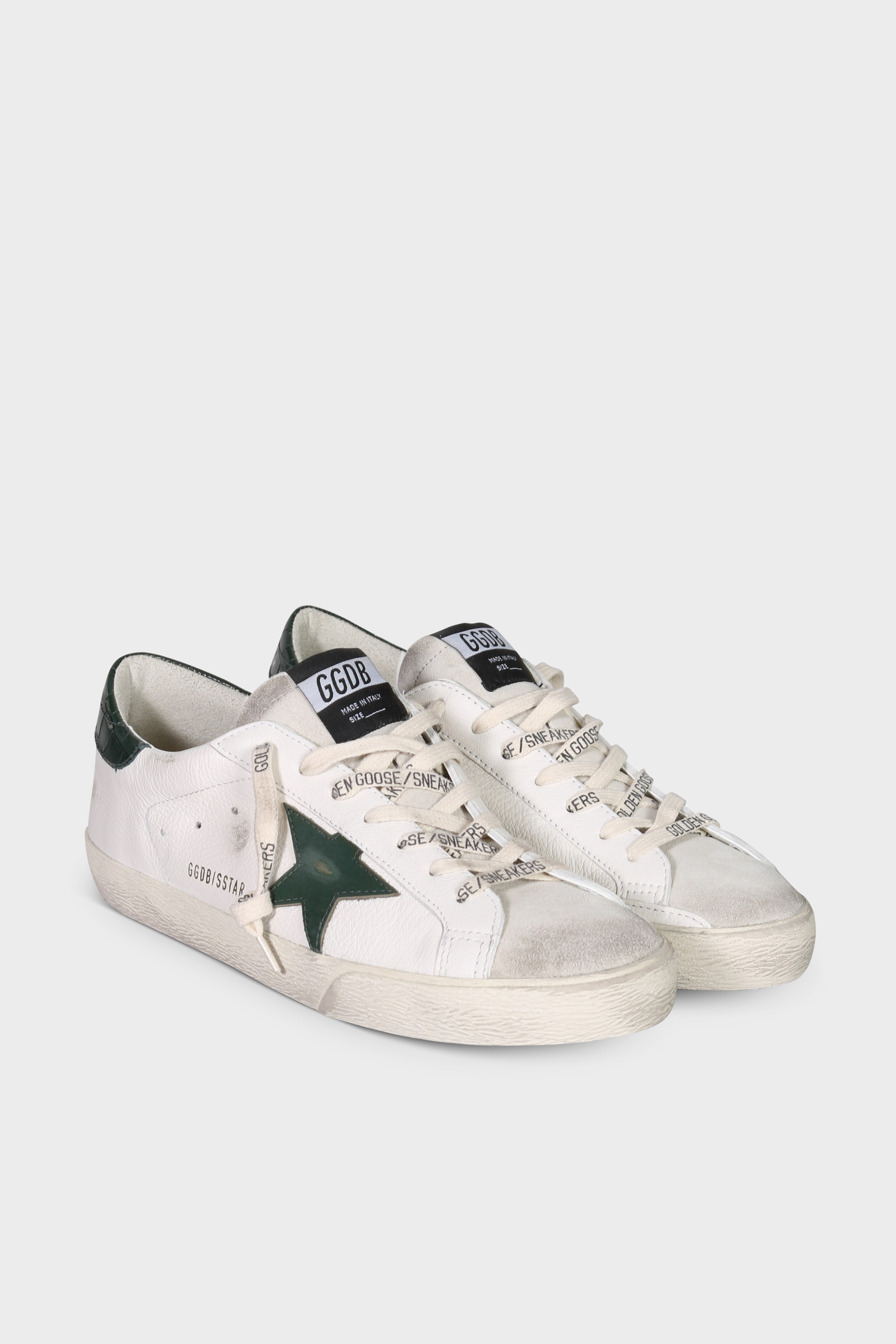 GOLDEN GOOSE Sneaker Super Star in White/Green