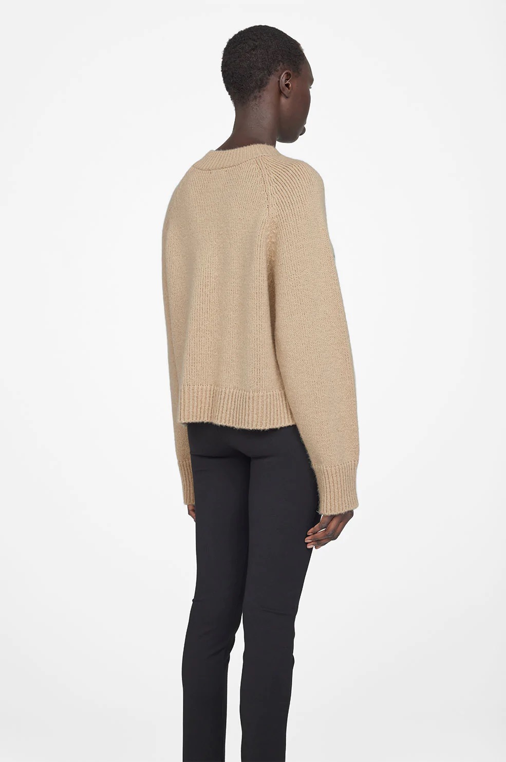 Anine Bing Kendrick Knit Pullover University Paris in Camel S