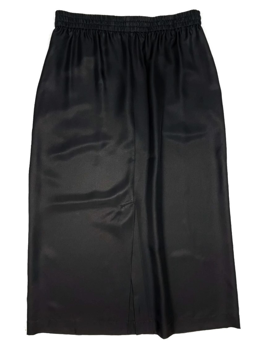 6397 Pull-On Silk Skirt in Black XS
