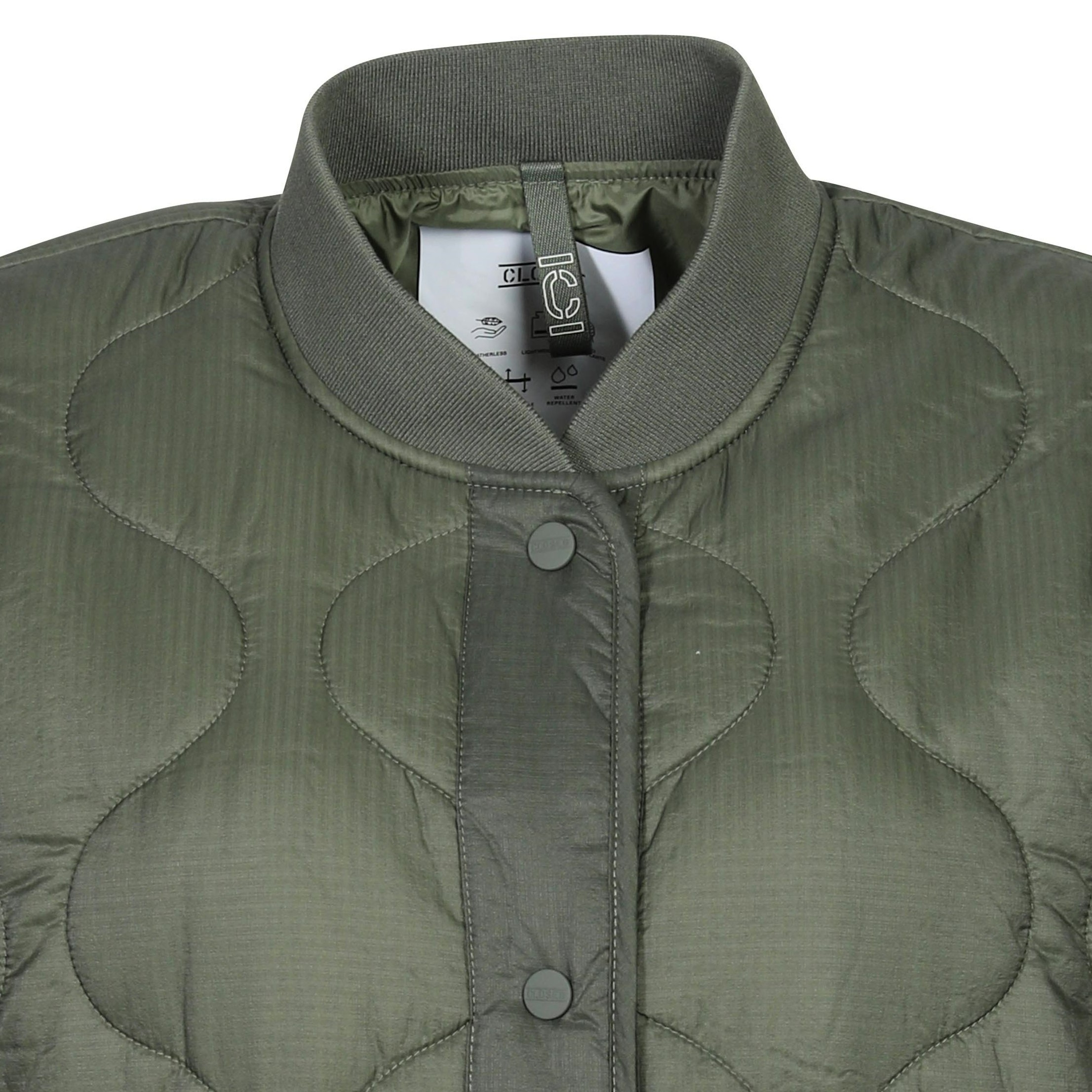 Closed Light Weight Nylon Jacket in Army Green