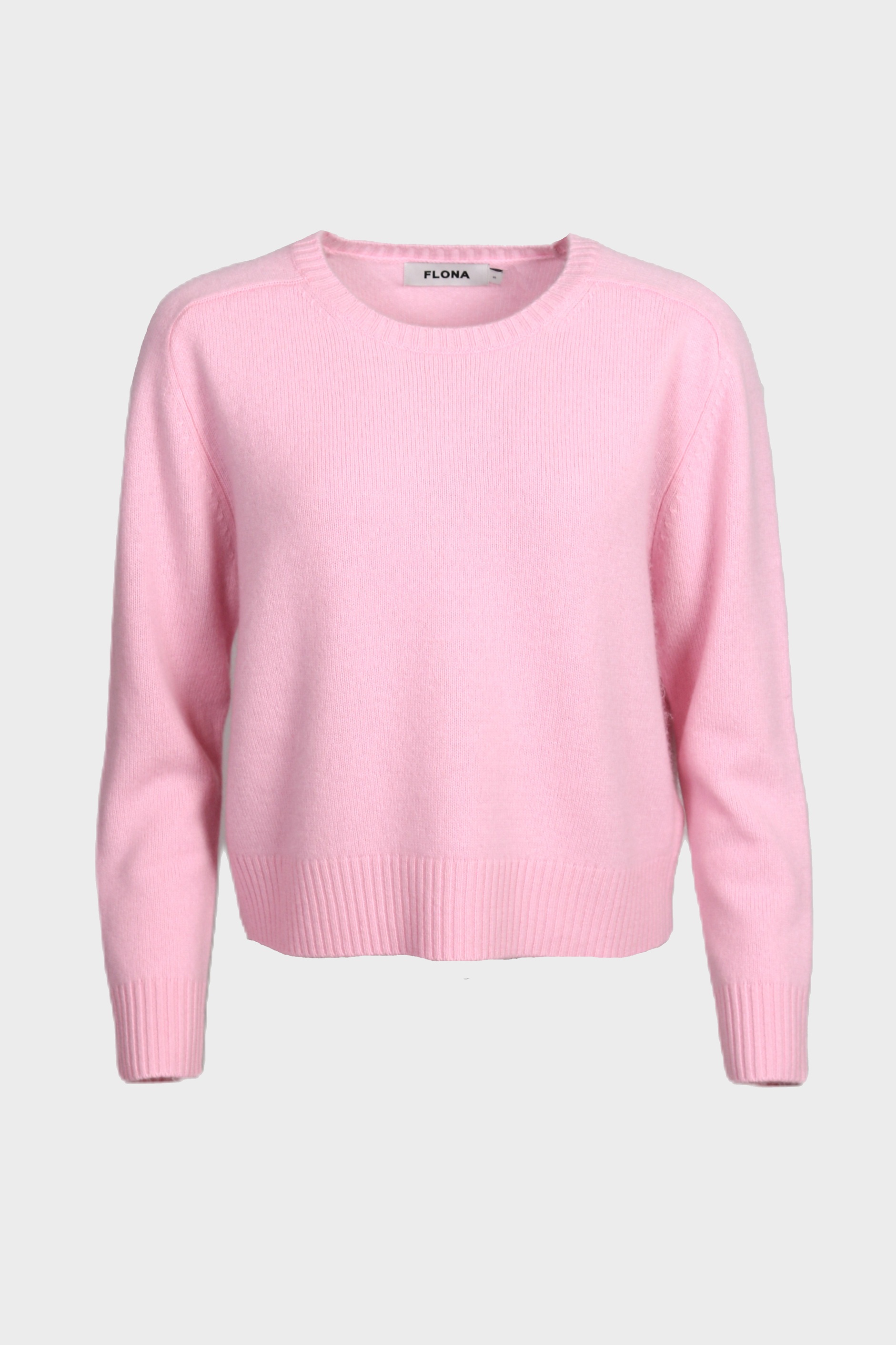 FLONA Cashmere Boxy Fit Sweater in Light Pink