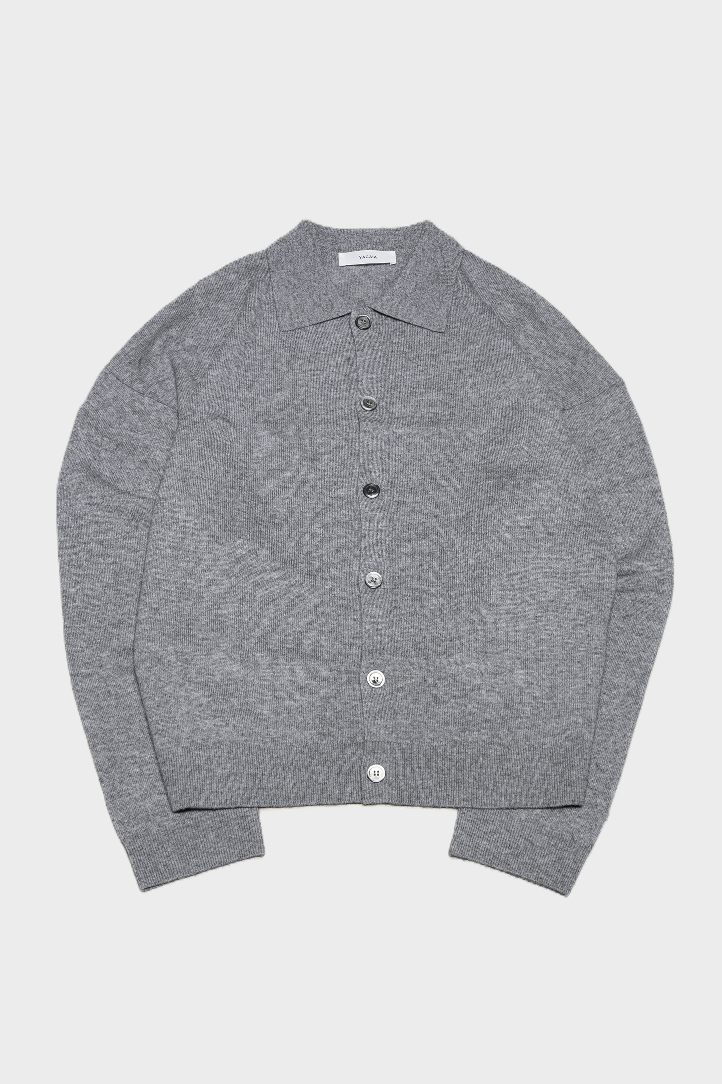 YACAIA Wool/Cashmere Cardigan in Grey Melange