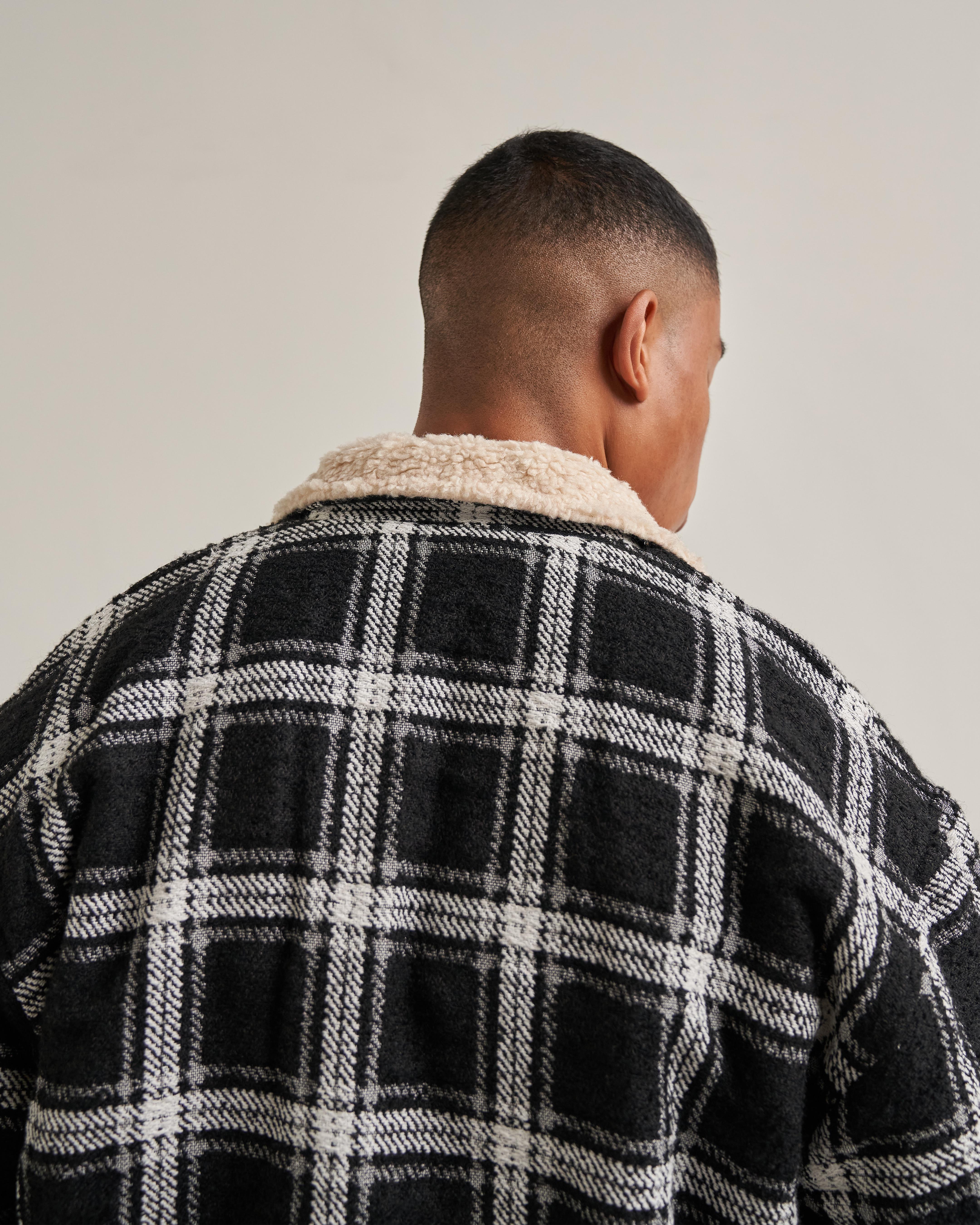 Represent Check Sherpa Shirt in Black S