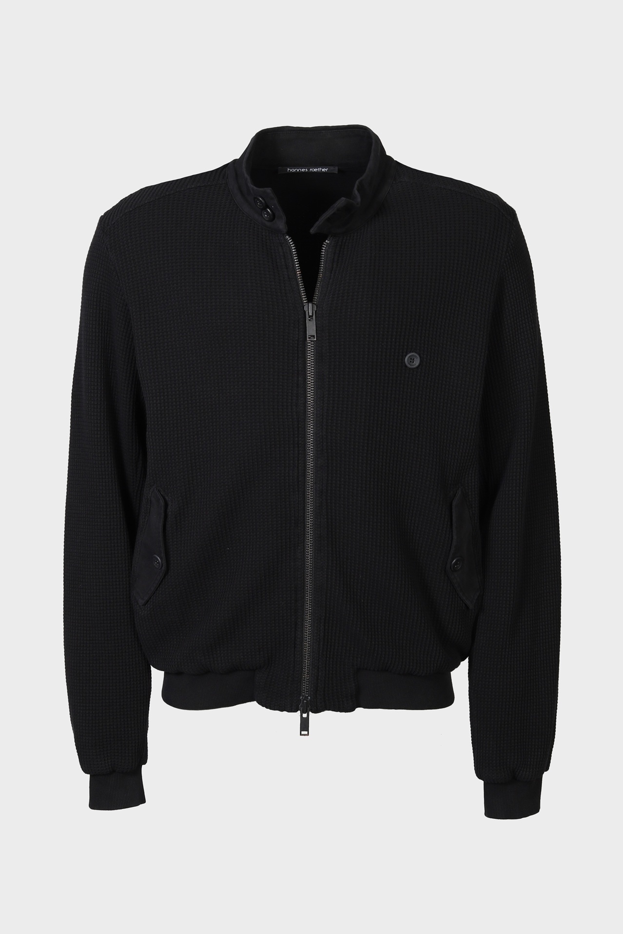 HANNES ROETHER Knit Bomberjacket in Black