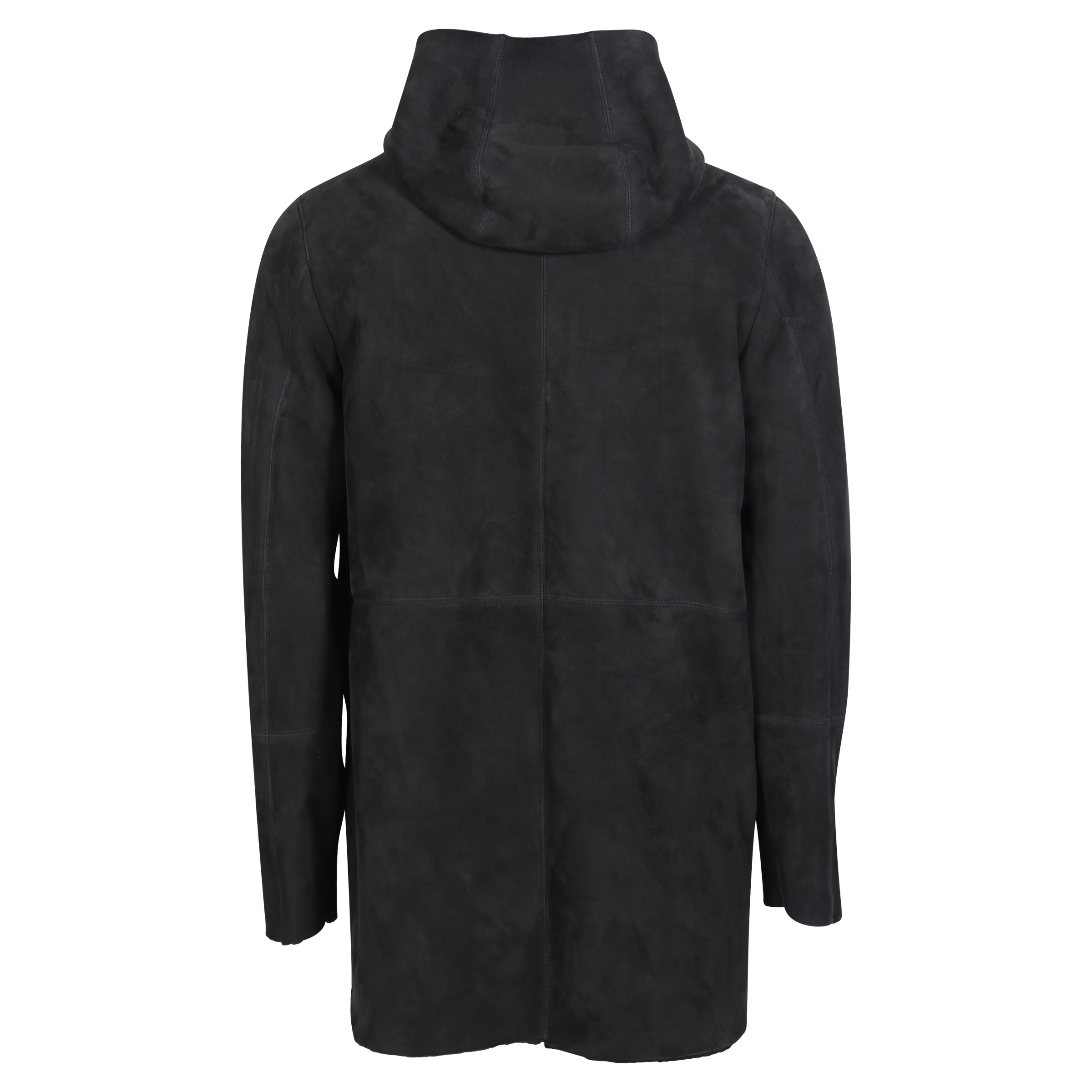 Giorgio Brato Hooded Shearling Coat in Dark Grey 50