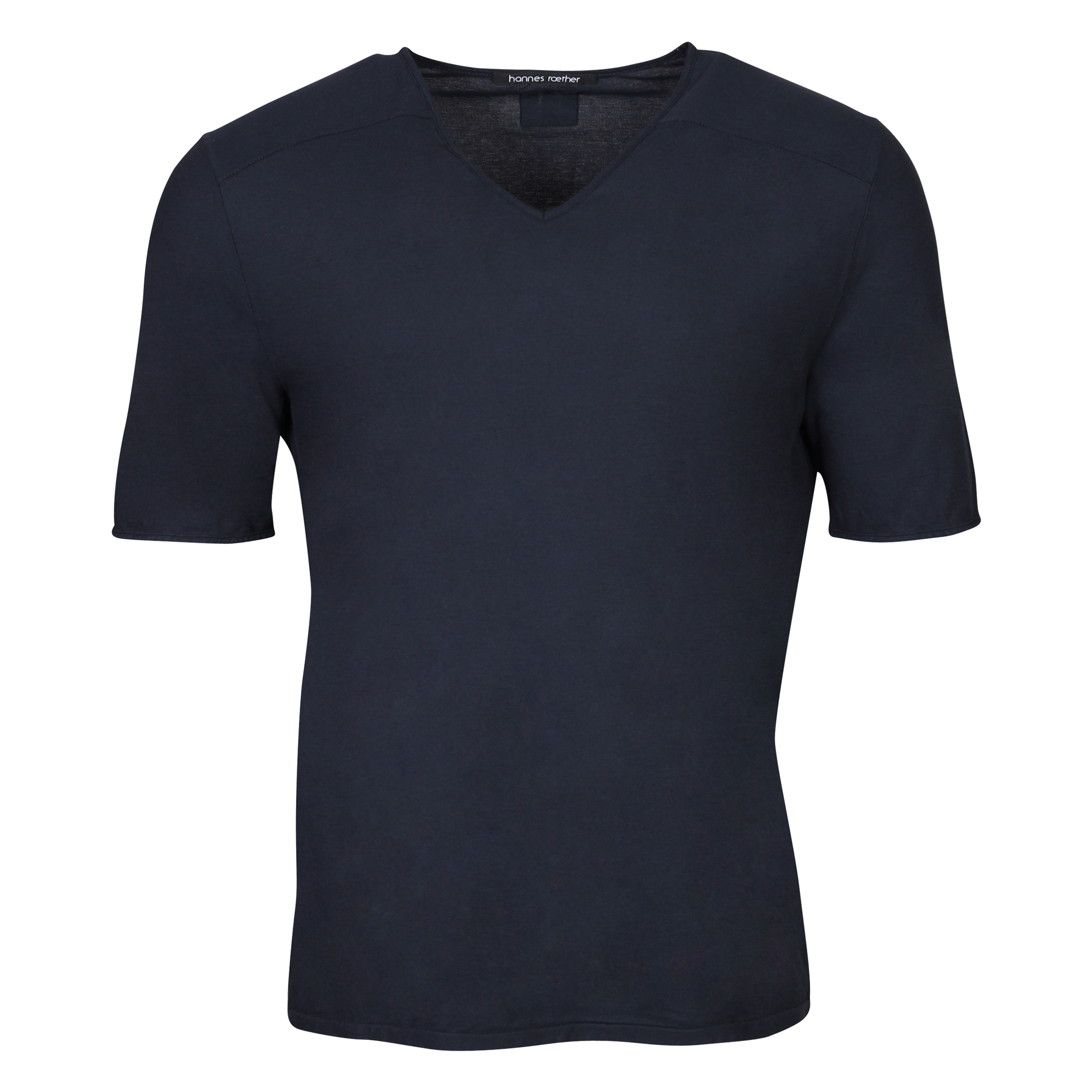 Hannes Roether V-Neck T-Shirt in Dark Navy 3XL