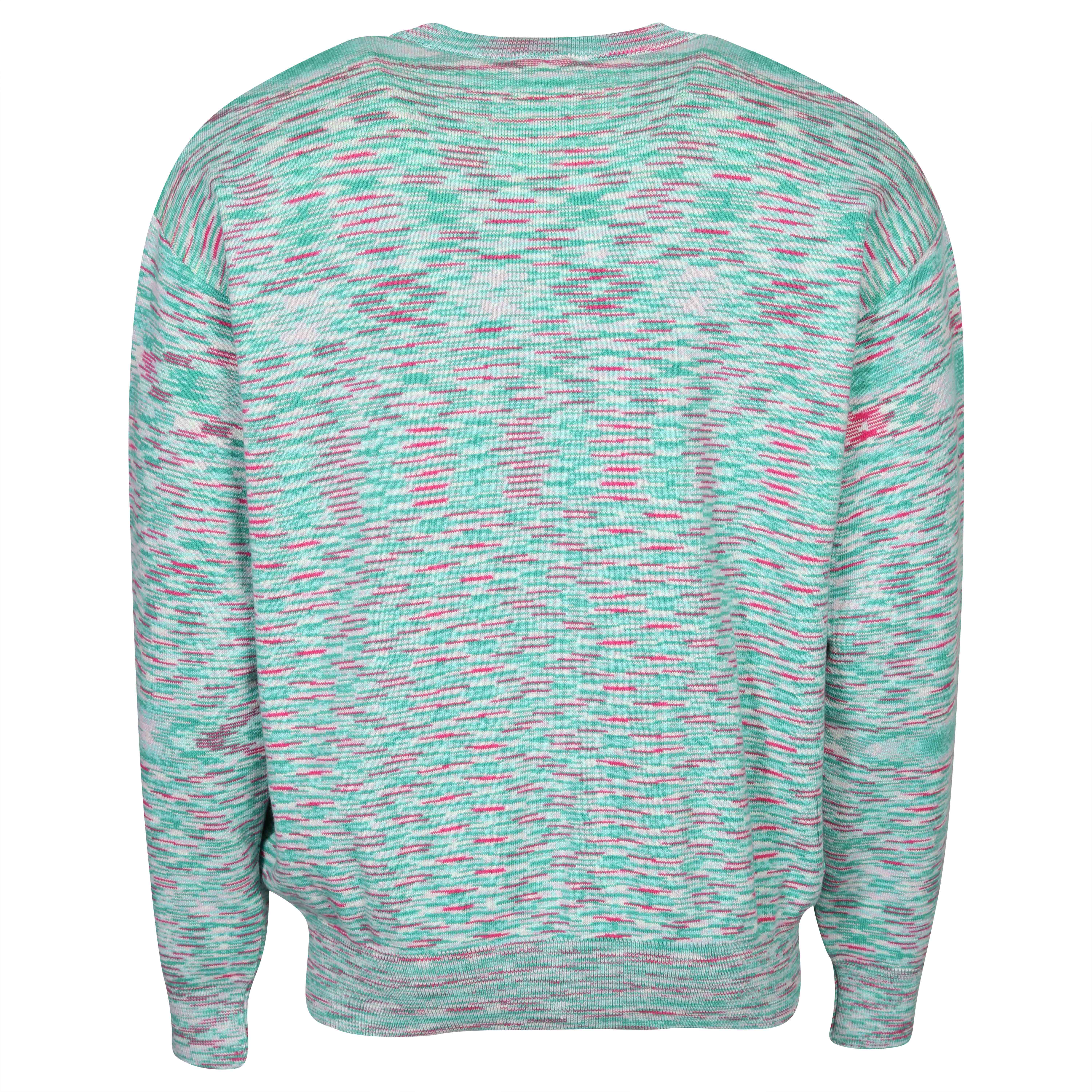Unisex Aries Space Dye No Problemo Knit Sweater in Aqua