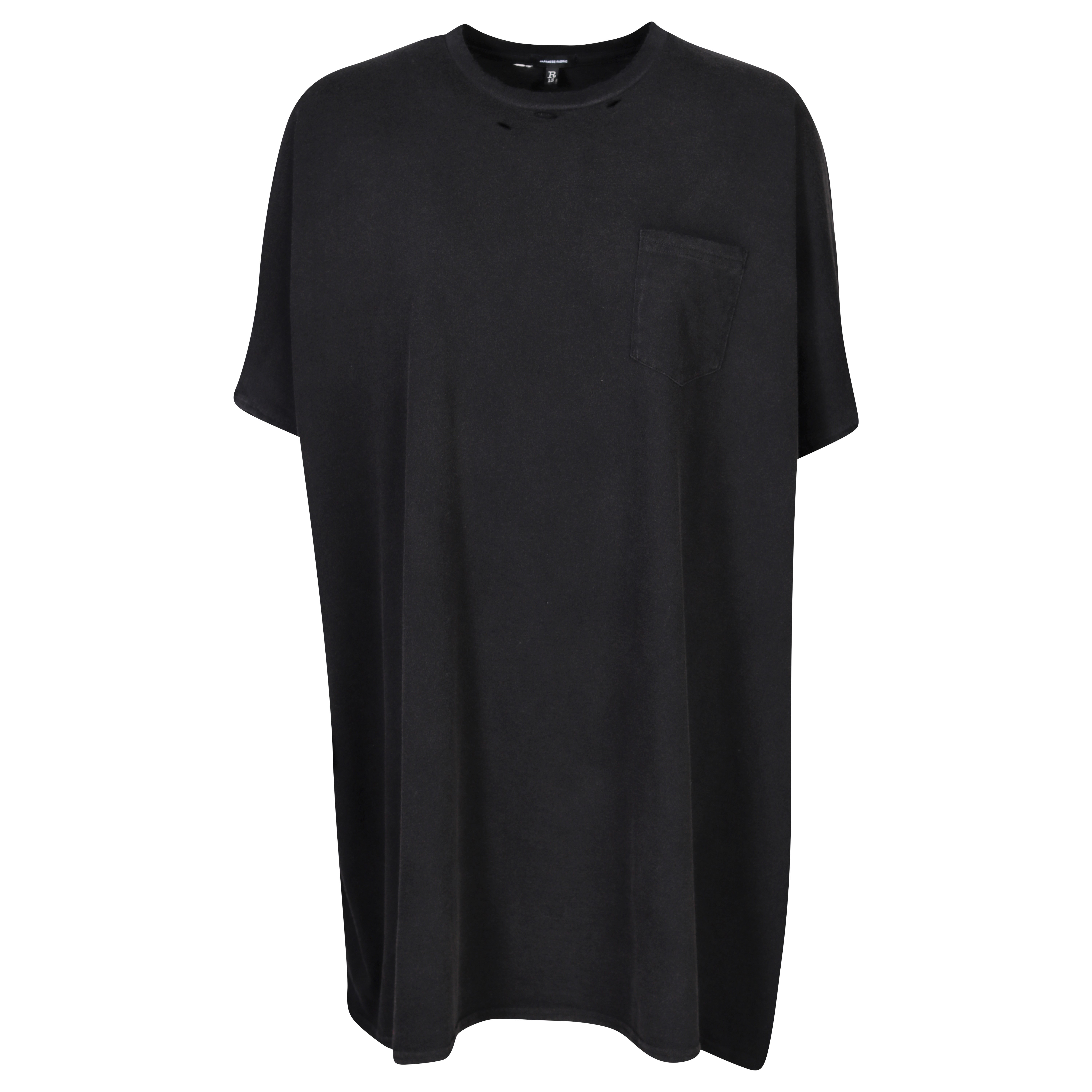 R13 Destroyed Oversize Boxy T-Shirt Dress in Black S R13 Destroyed Oversize Boxy T-Shirt Dress in Black S