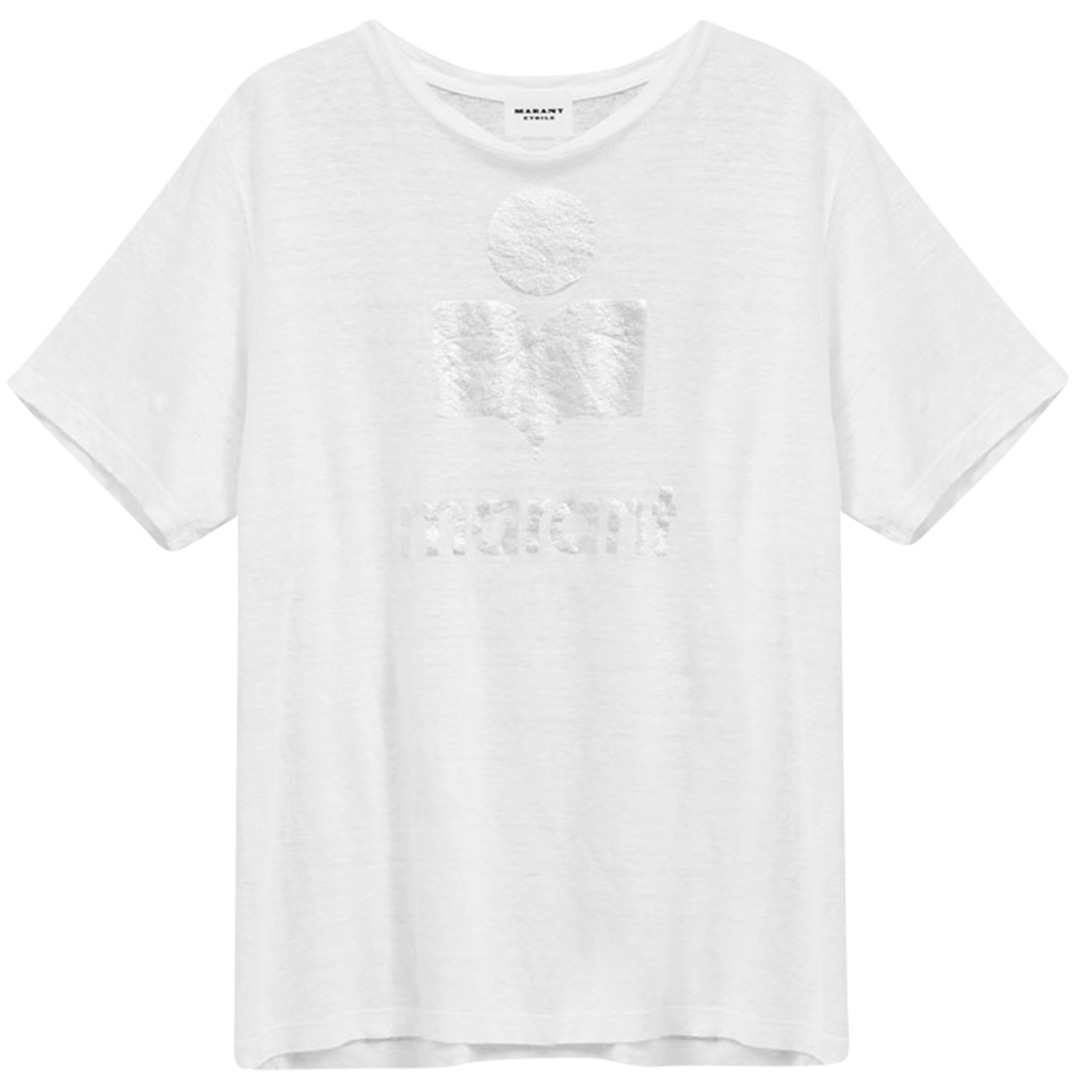 ISABEL MARANT ÉTOILE Zewel Logo T-Shirt in White/Silver