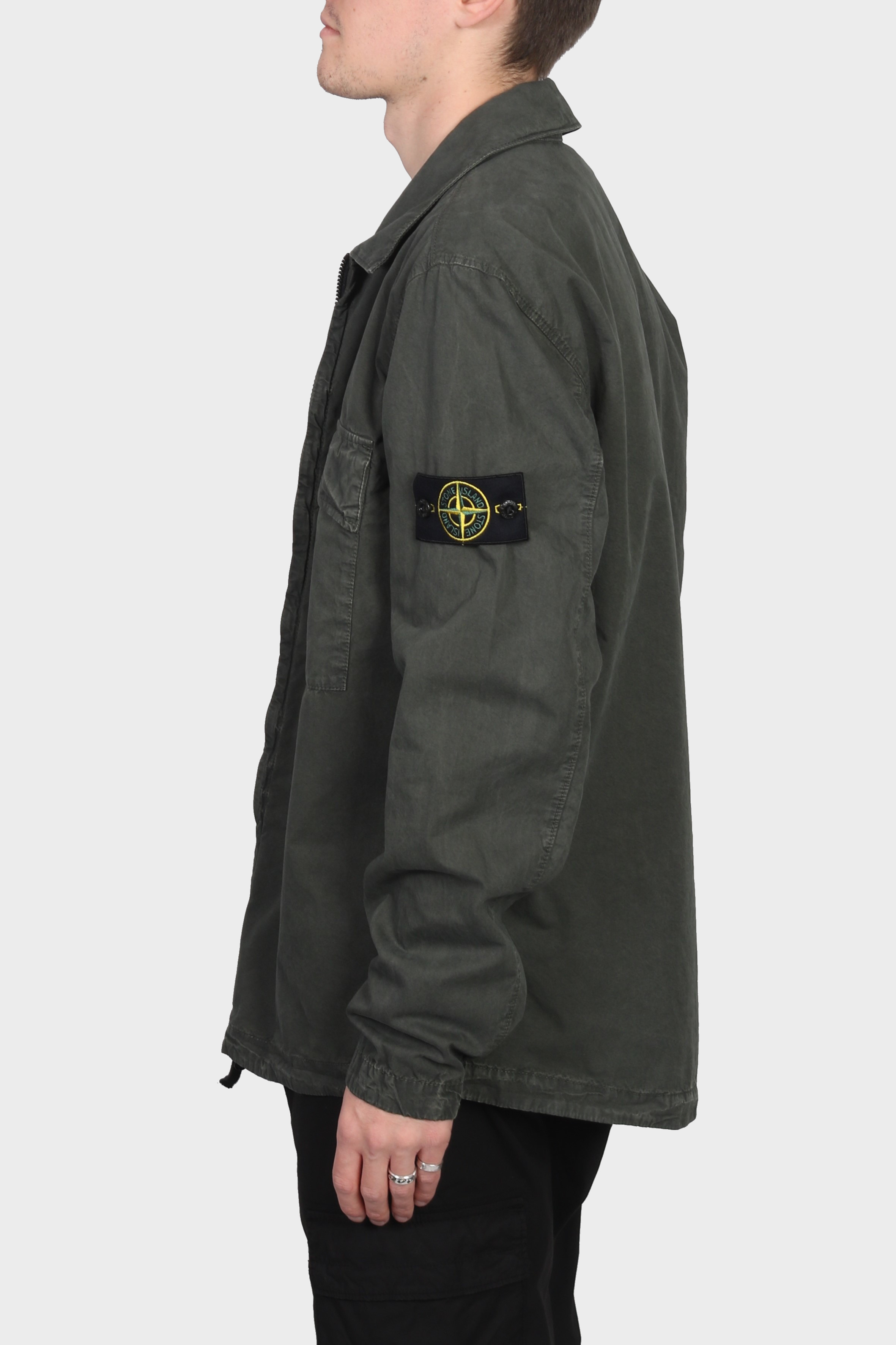 STONE ISLAND Overshirt in Washed Green M