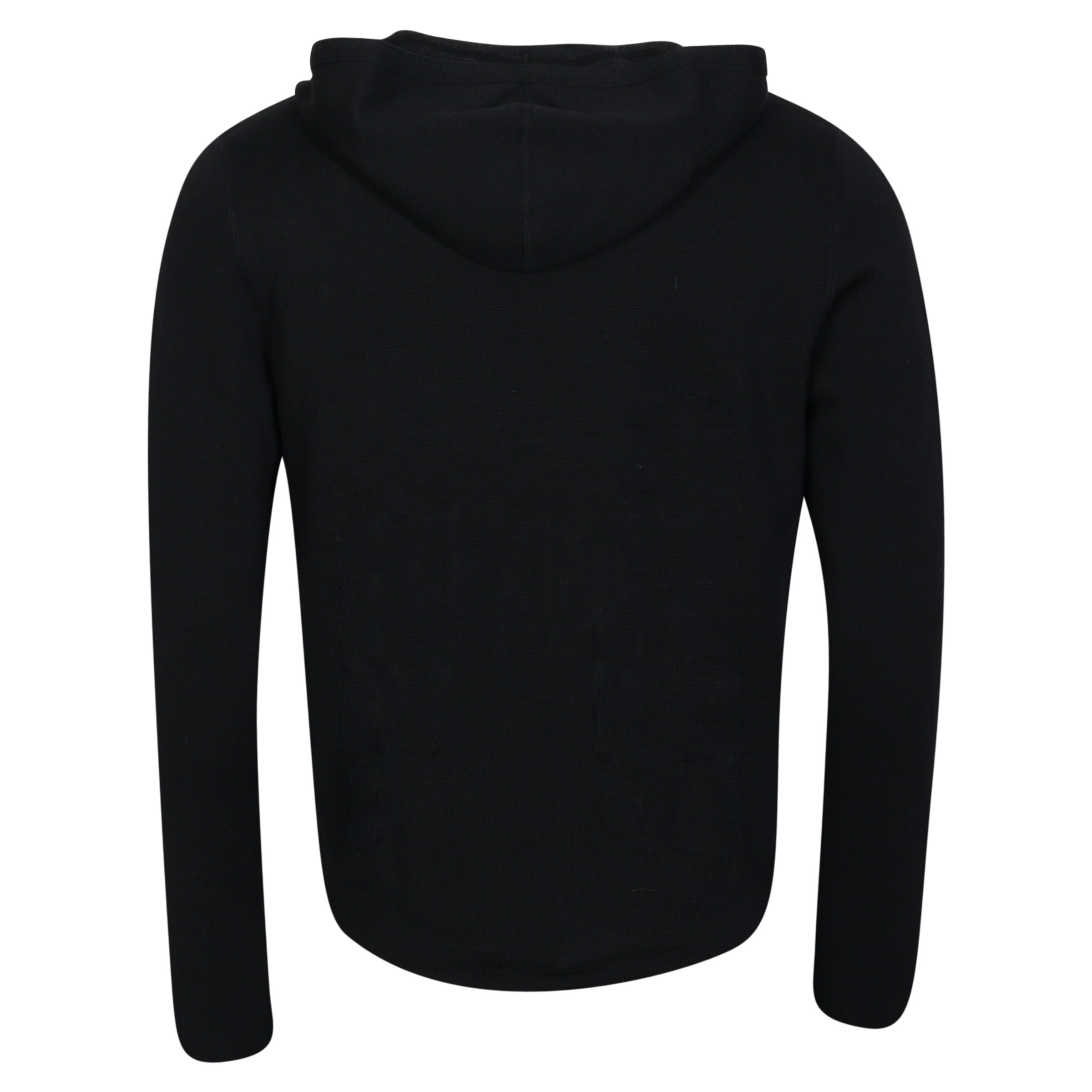 Hannes Roether Hooded Zip Cardigan in Black/Striped inside