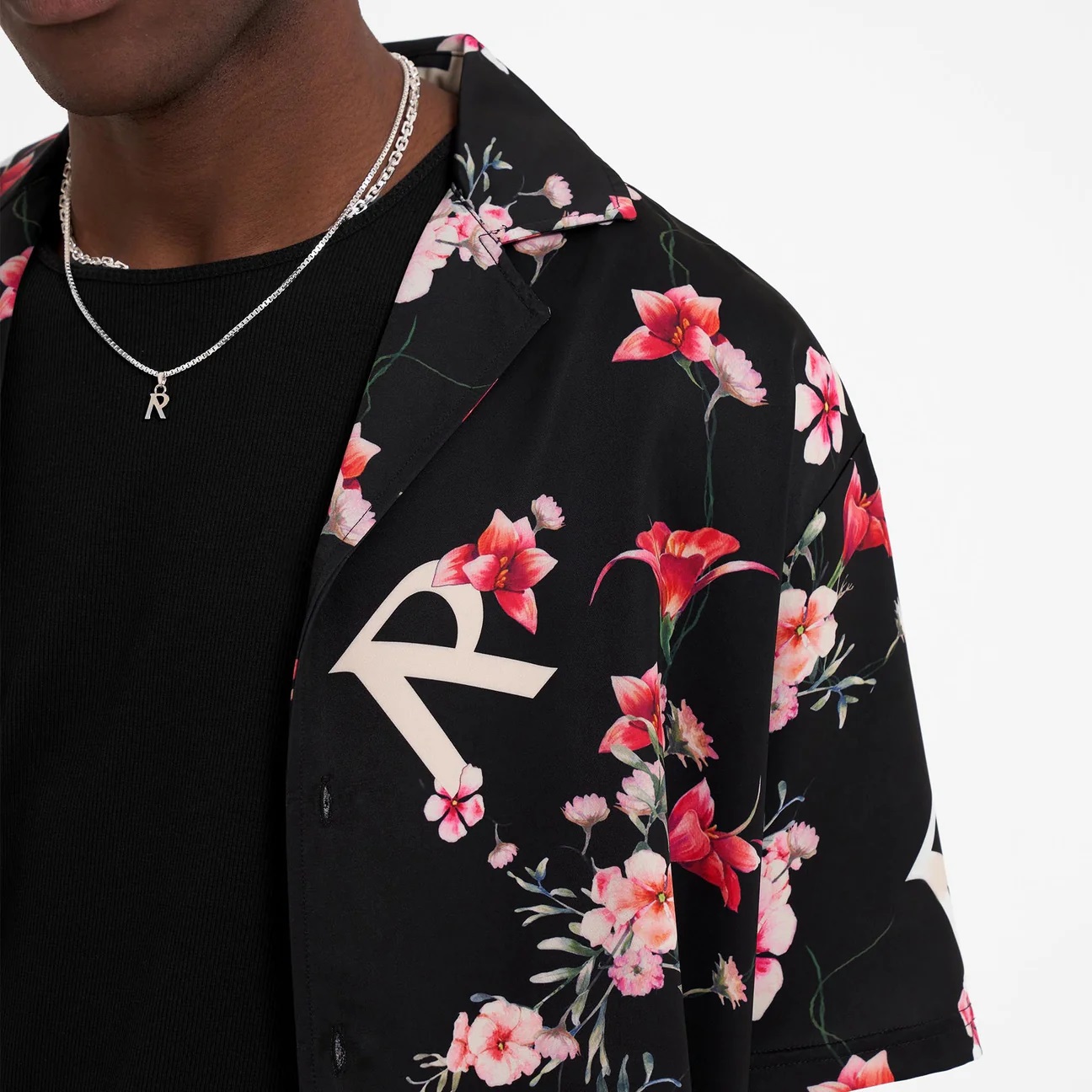 REPRESENT Floral Shirt in Black XXL