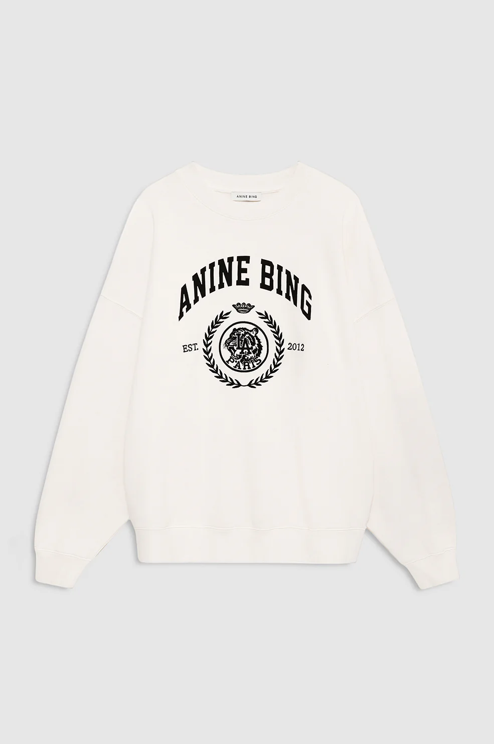 ANINE BING Miles Sweatshirt Collegiate in Cream  L