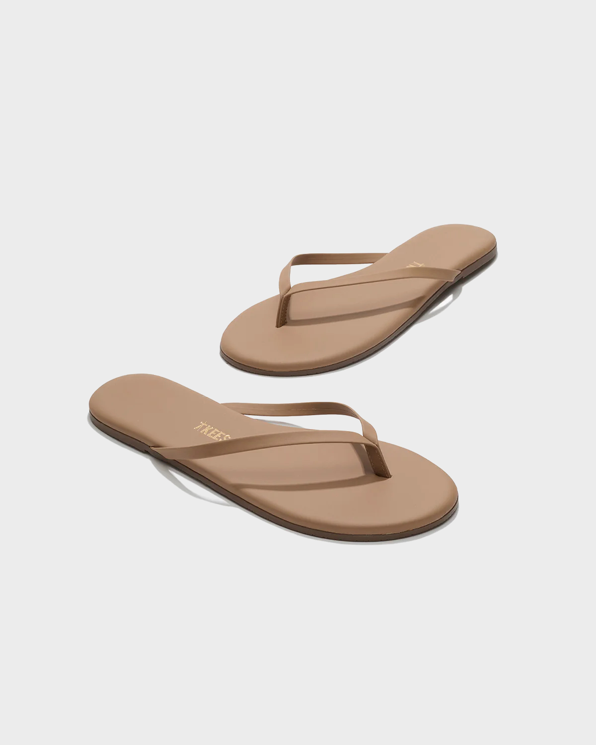 TKEES Foundations Matte Leather Flip Flop in Cocobutter