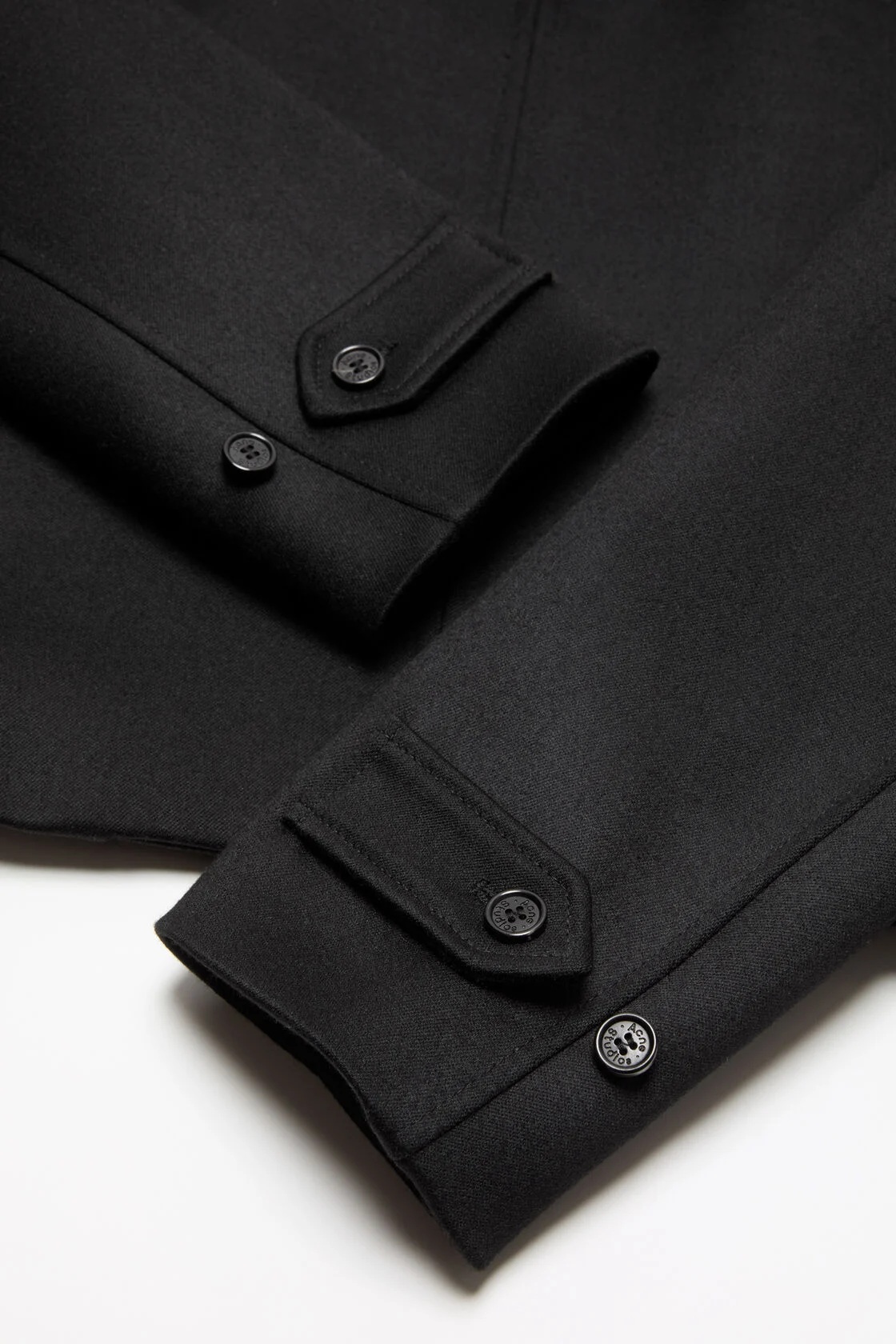 ACNE STUDIOS Satin-Wool Bomber Jacket in Black
