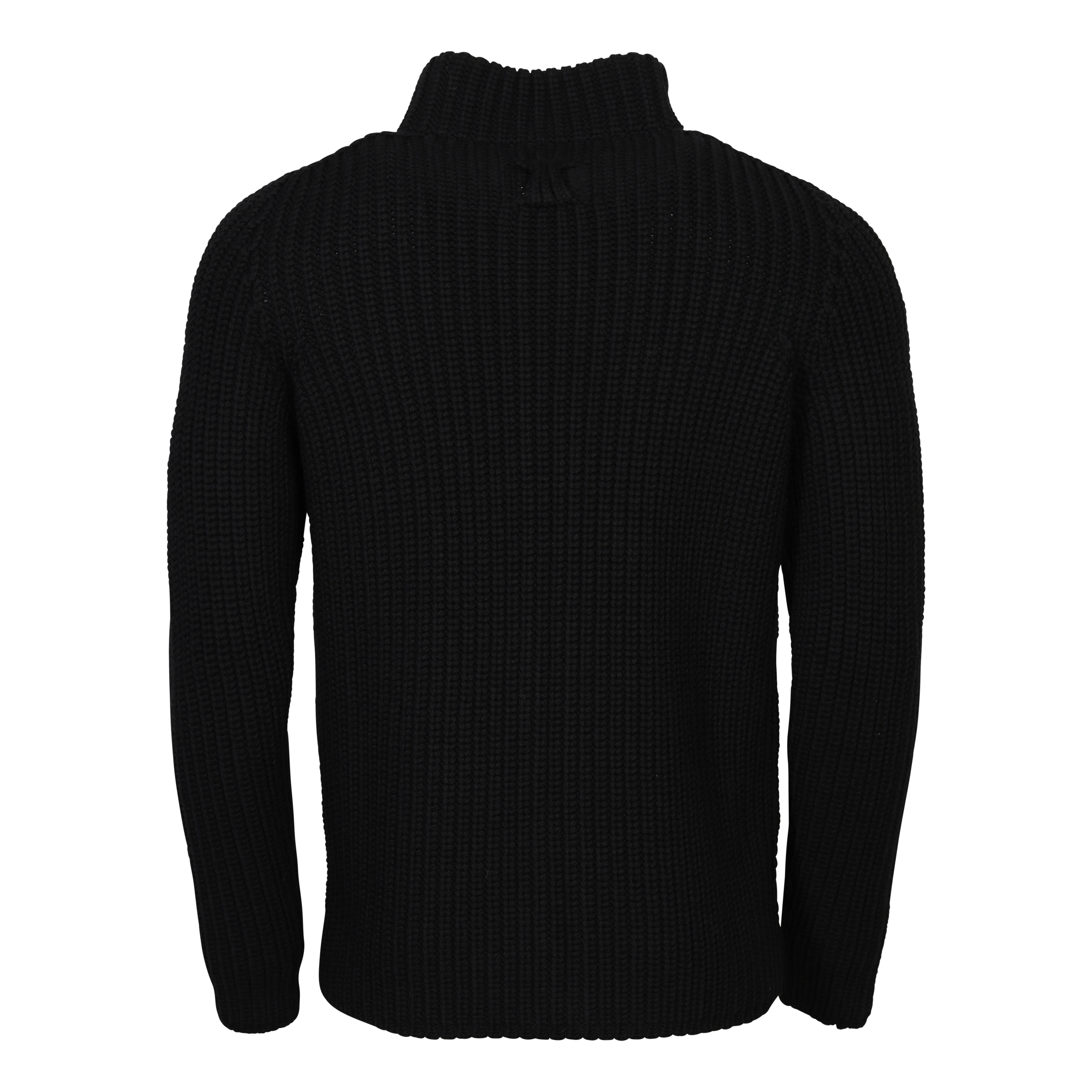 Hannes Roether Zip Knit Cardigan in Black
