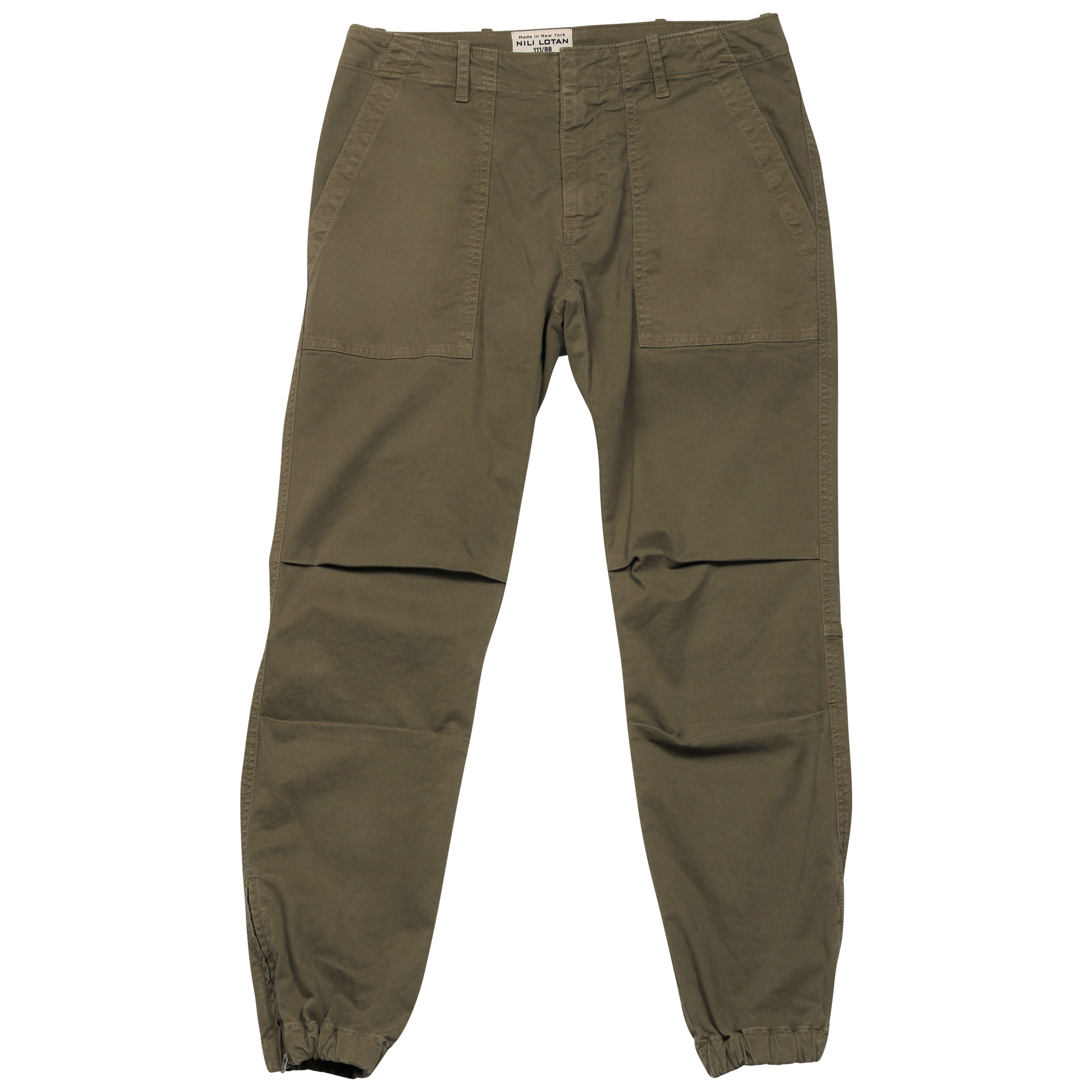 Nili Lotan Cropped Military Pant in Uniform Green 2/S