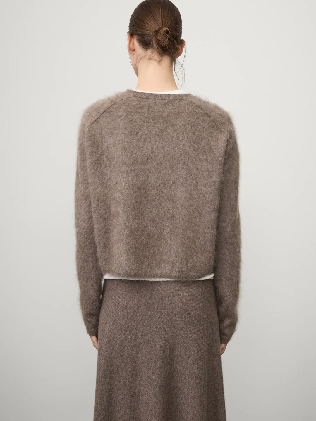 LISA YANG Brushed Cashmere Sweater in Truffle