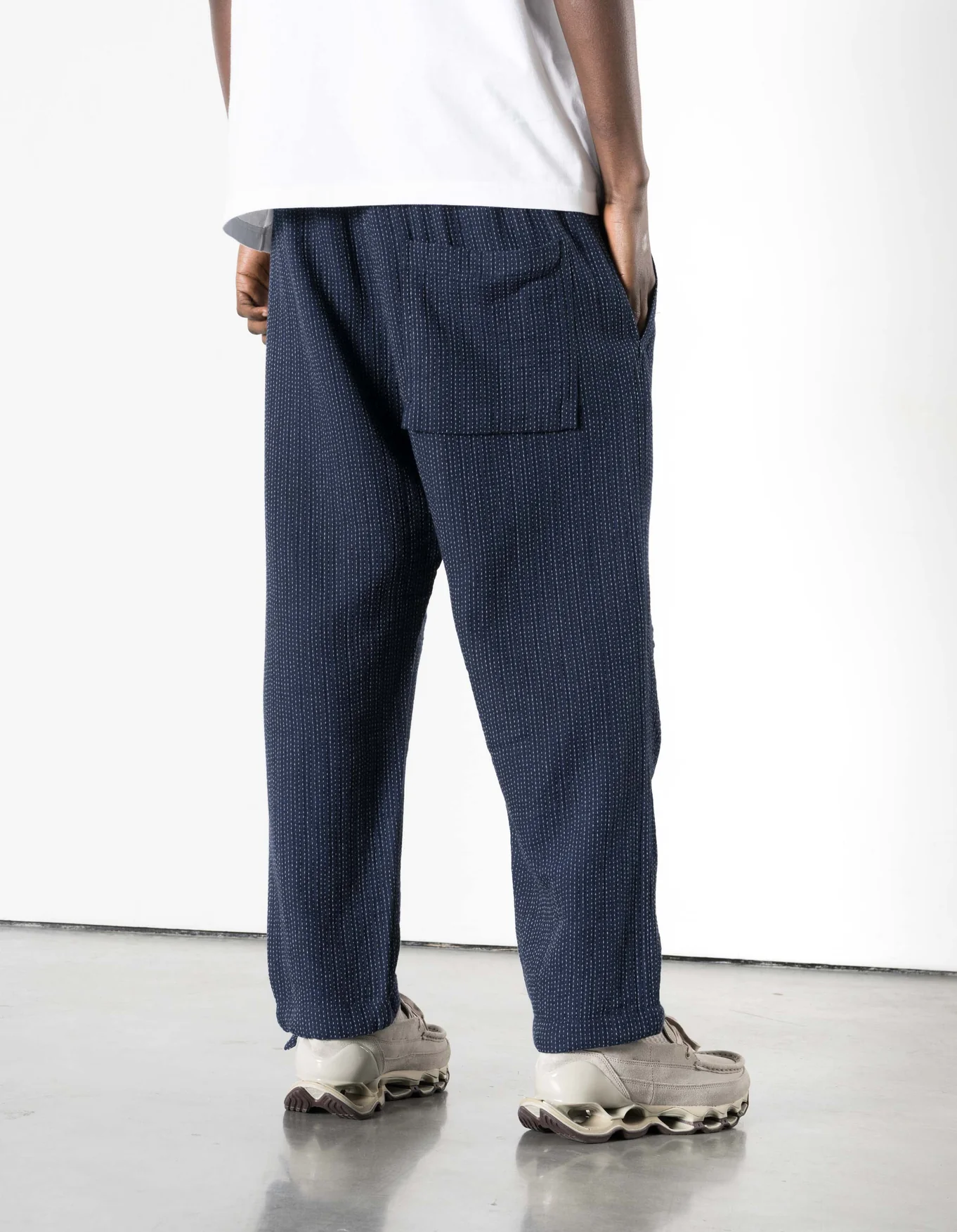 MAHARISHI 7300 Light Kantha Asym Track Pant in Indigo