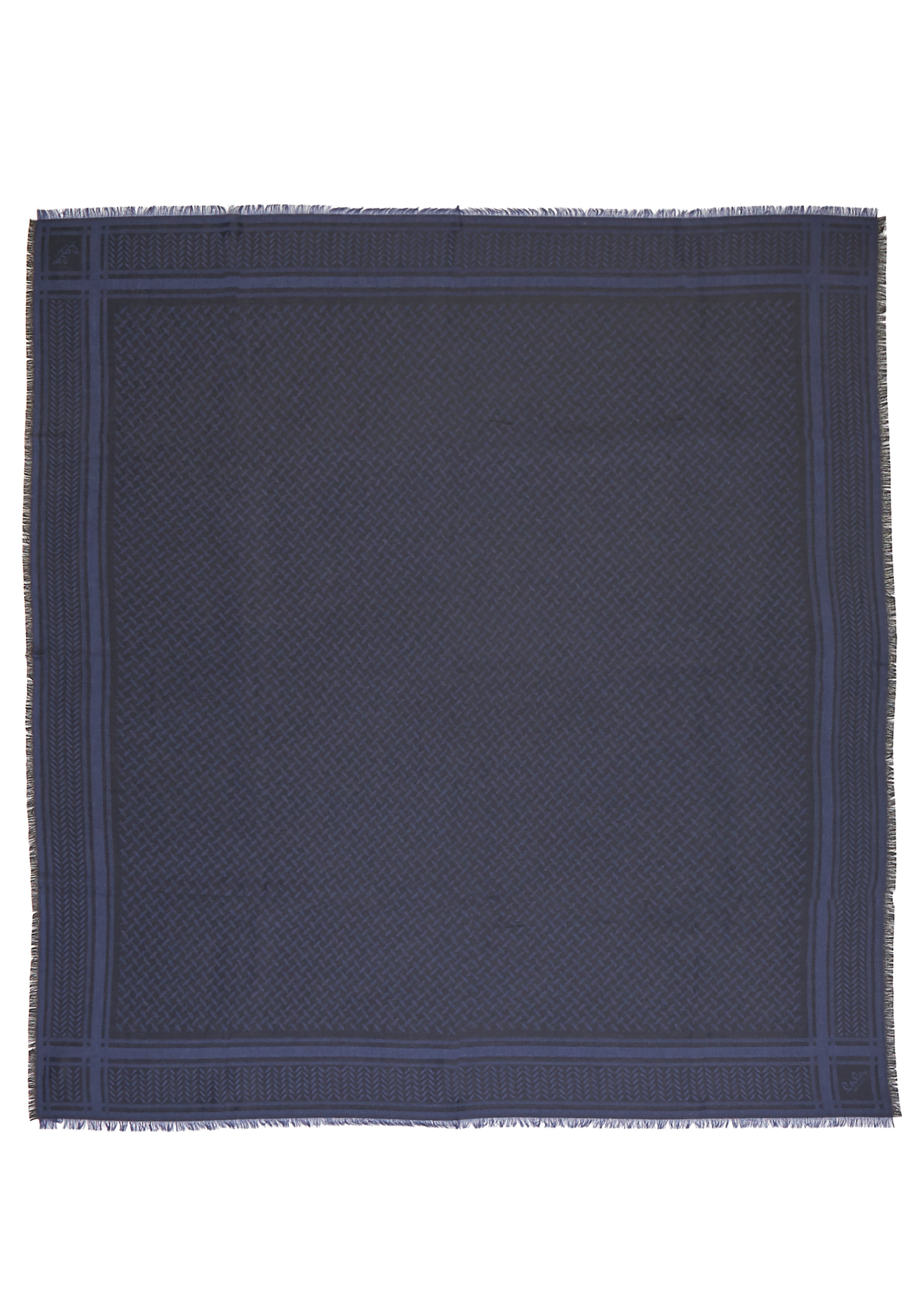 Lala Berlin Triangle Scarf Aeryn Blue Black Heritage