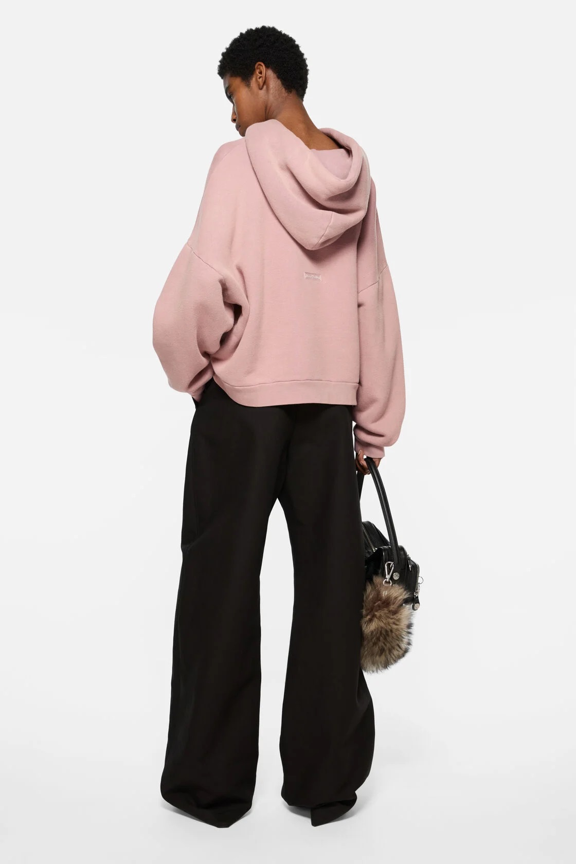 ACNE STUDIOS Oversize Cropped Sweathoodie in Lavender Purple